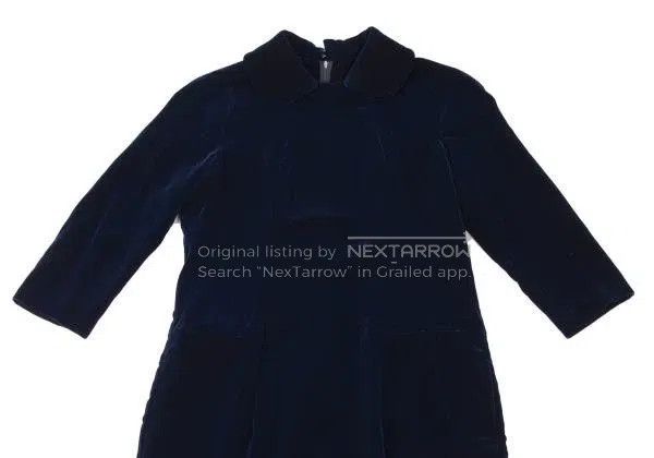 Comme des Garcons Comme Des Garcons Dark Blue Retro Round Neck Design Velvet Size S / US 4 / IT 40 - 4 Thumbnail