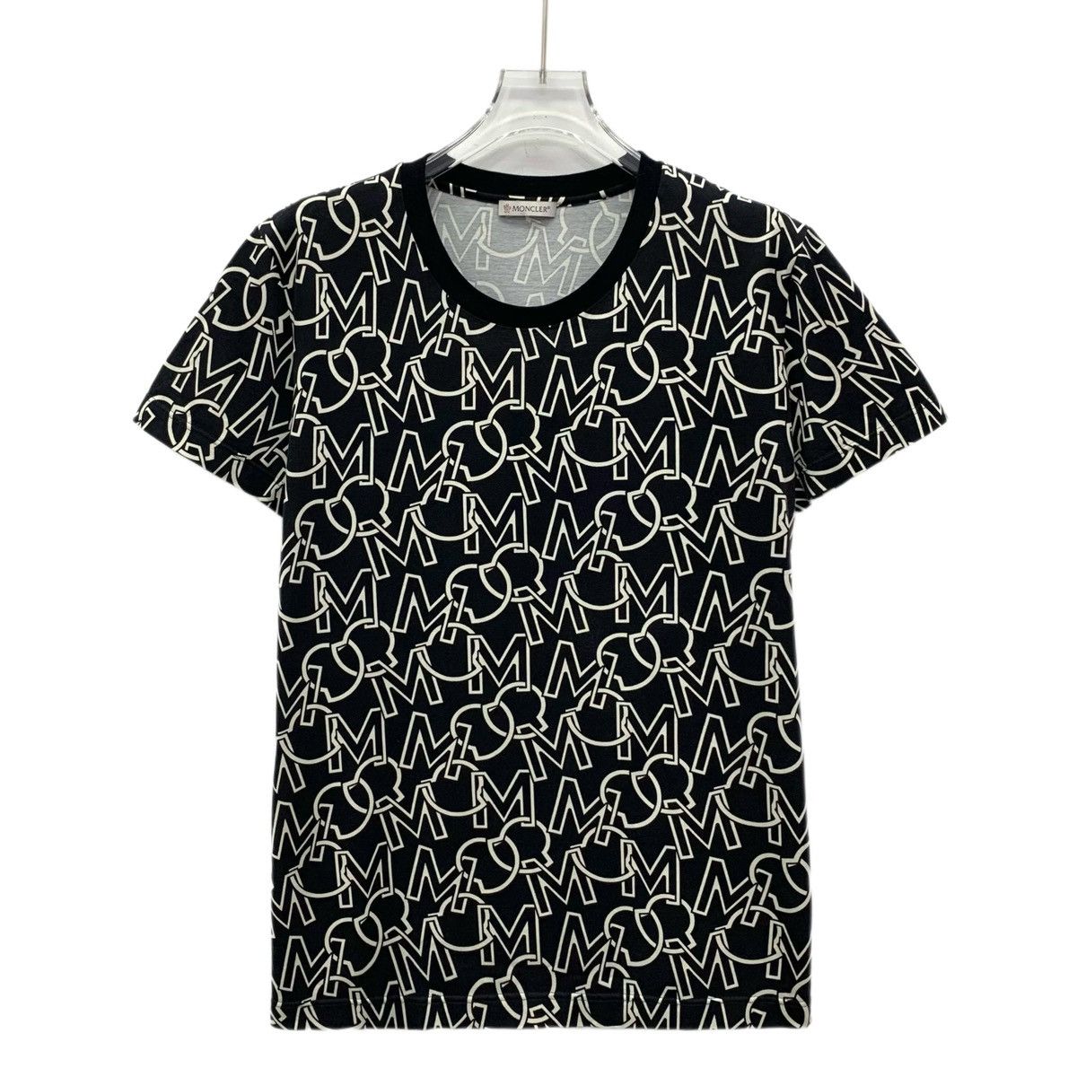 Moncler Moncler All-Over Logo Printed Cotton Crew Neck T-Shirt K26WX Size US XL / EU 56 / 4 - 1 Thumbnail