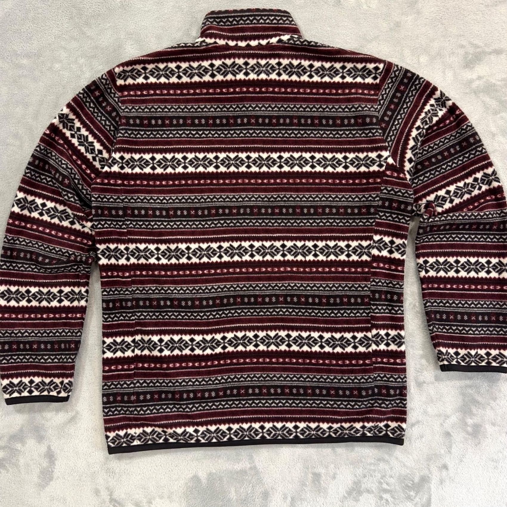 Patagonia Y2K Patagonia Fleece Full Zip Jacket Burgundy Geometric Fair Isle Mens Large Size US L / EU 52-54 / 3 - 7 Thumbnail