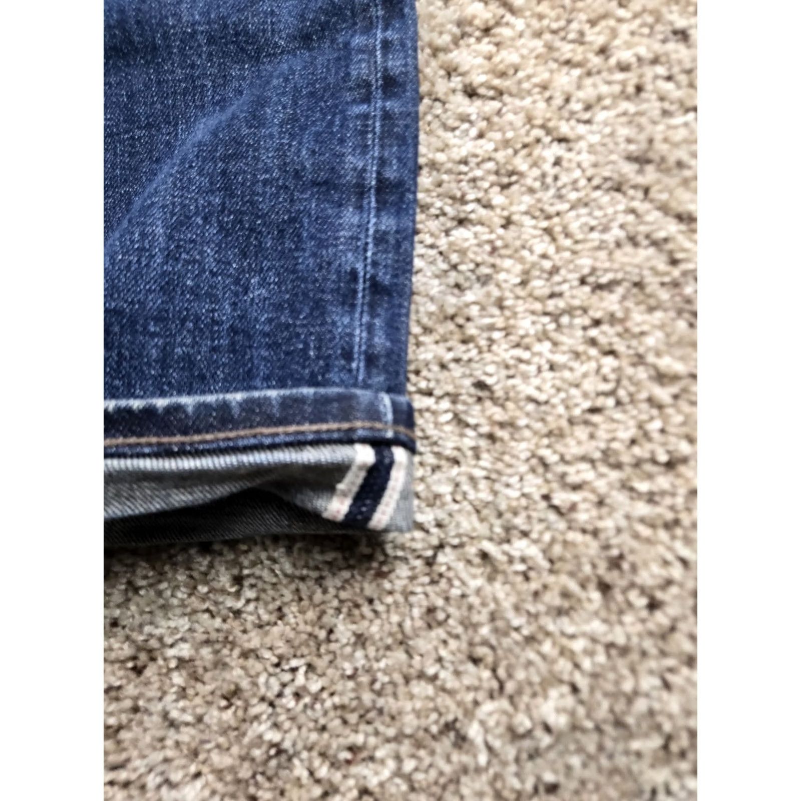 Uniqlo Uniqlo Jeans Slim Straight 33x31 Mens Kaihara Selvedge Denim Blue Low Rise Straight Jeans 5-Pocket Stretch Size US 33 - 3 Thumbnail