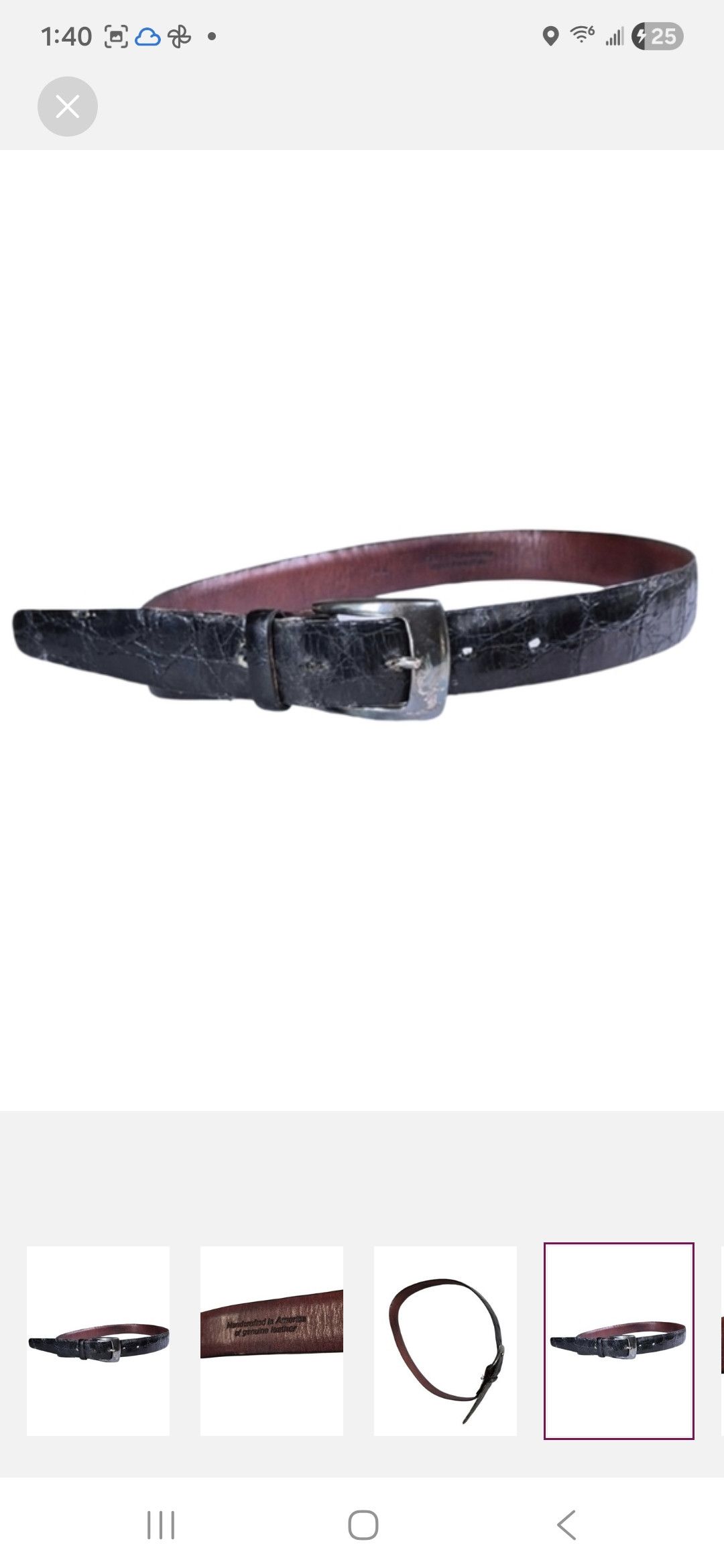 Kenneth Cole 90s Vintage Kenneth Cole NY Genuine Leather Solid-Brass Belt Size 34 - 4 Thumbnail