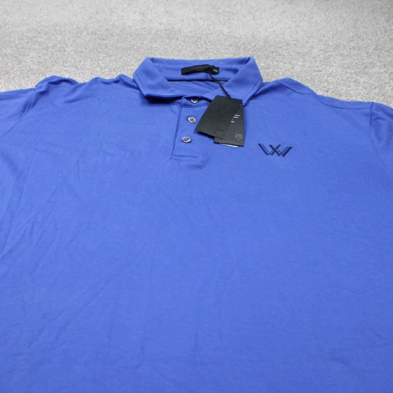 Vintage Greyson Polo Shirt Mens 2XL XXL Blue Cotton/Poly Stretch Short Sleeve Button Front Pockets Regular Fit Golf Size US XXL / EU 58 / 5 - 4 Thumbnail