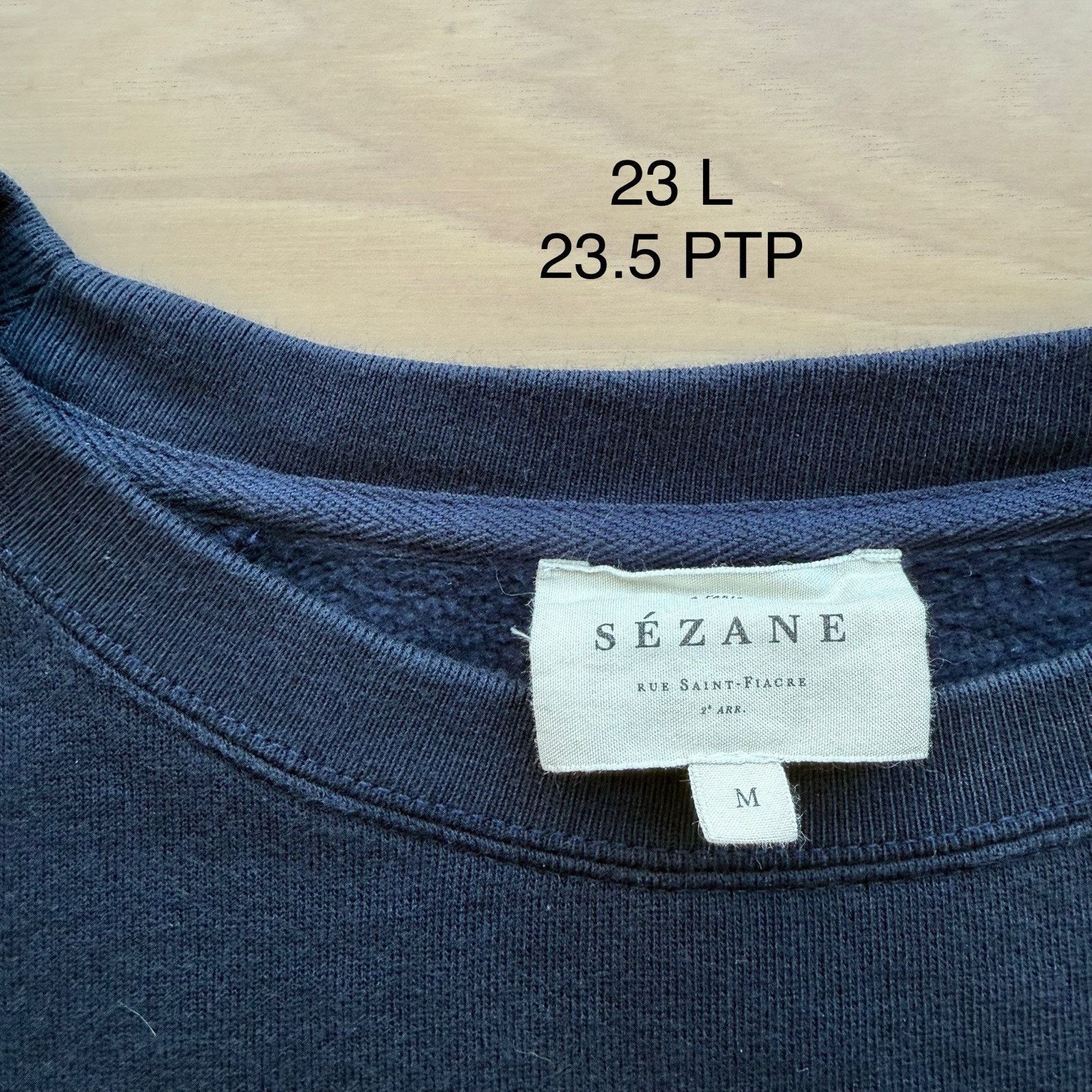 Sezane Sezane Amour Sweatshirt Women's M Navy Crew Fleece Pullover Size M / US 6-8 / IT 42-44 - 6 Thumbnail