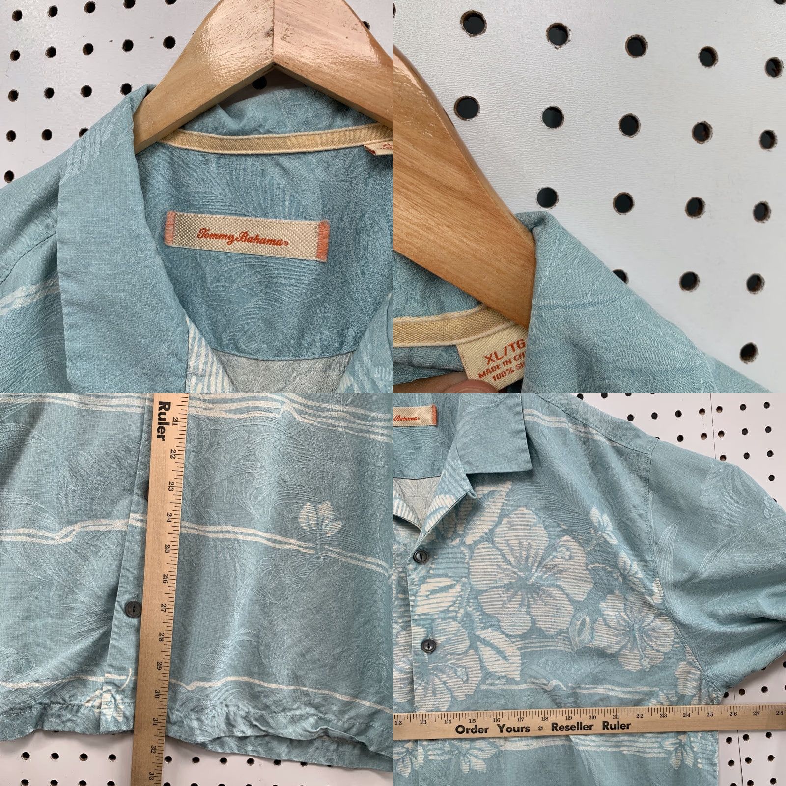Tommy Bahama Tommy Bahama Shirt Men XL Blue Silk Floral Pattern Short Sleeve Button-Up Size US XL / EU 56 / 4 - 8 Thumbnail