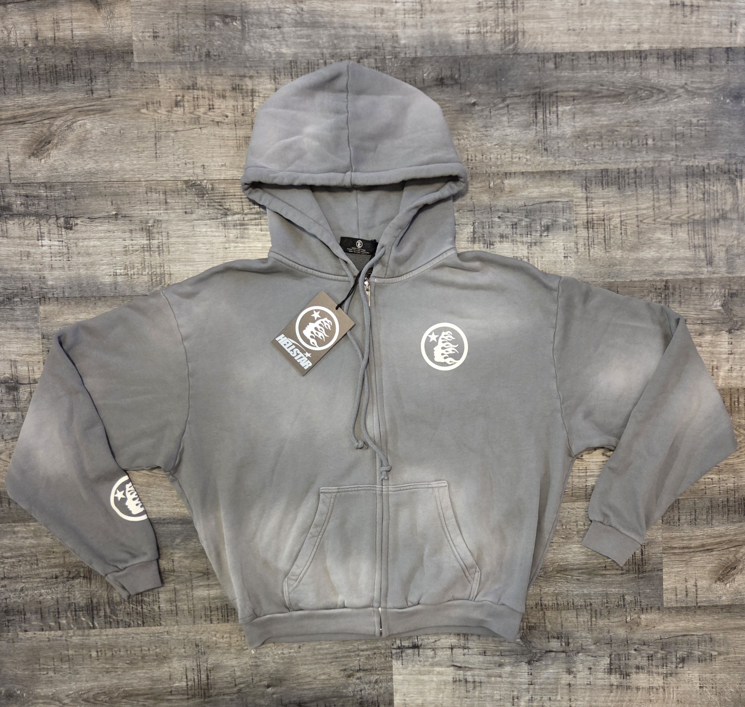 HELLSTAR Hellstar Grey washed hoodie | Grailed