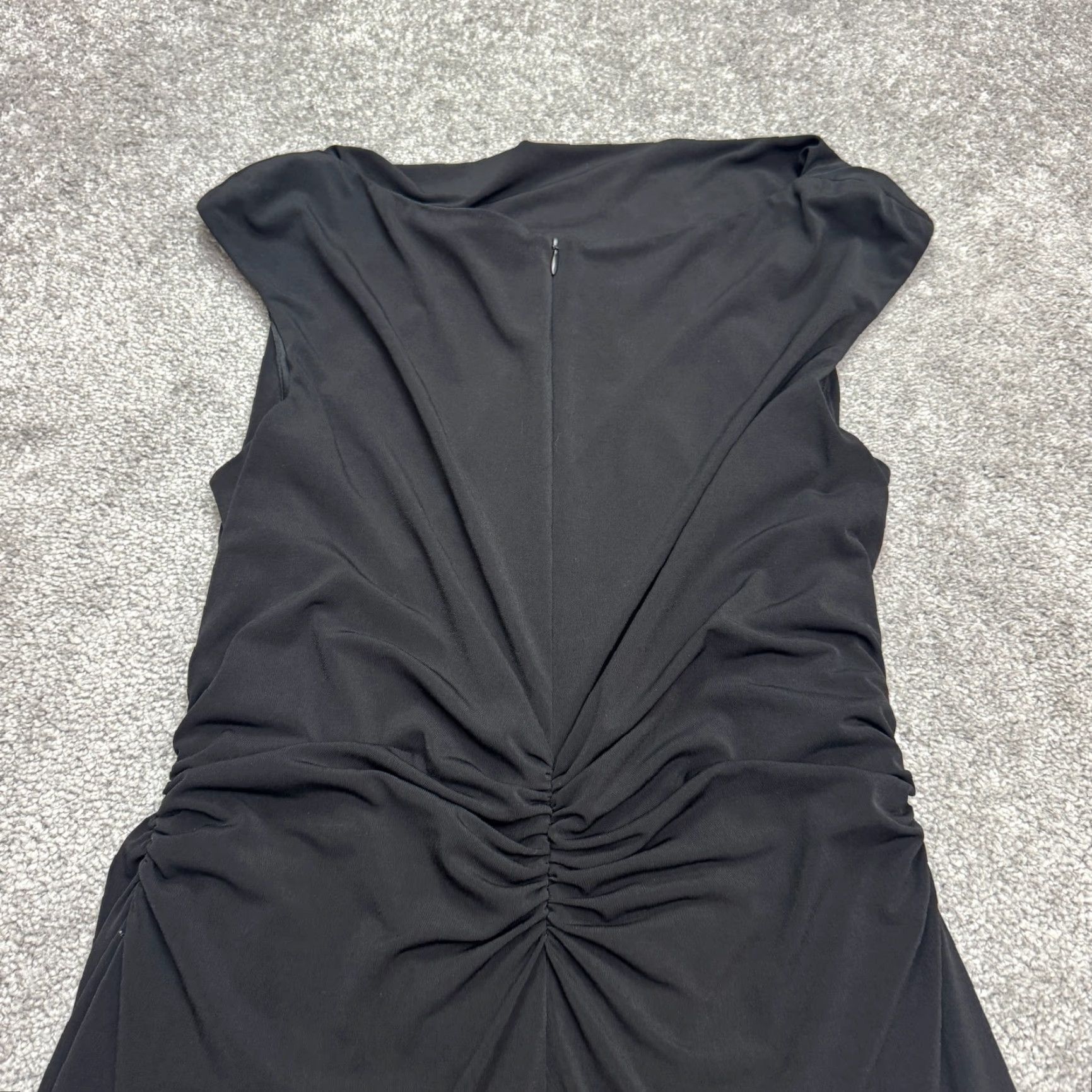 Vintage David Meister Dress Womens 12 Black NWT Ruched Knee Length Sheath Vintage 90s Workwear Size XL / US 12-14 / IT 48-50 - 4 Thumbnail