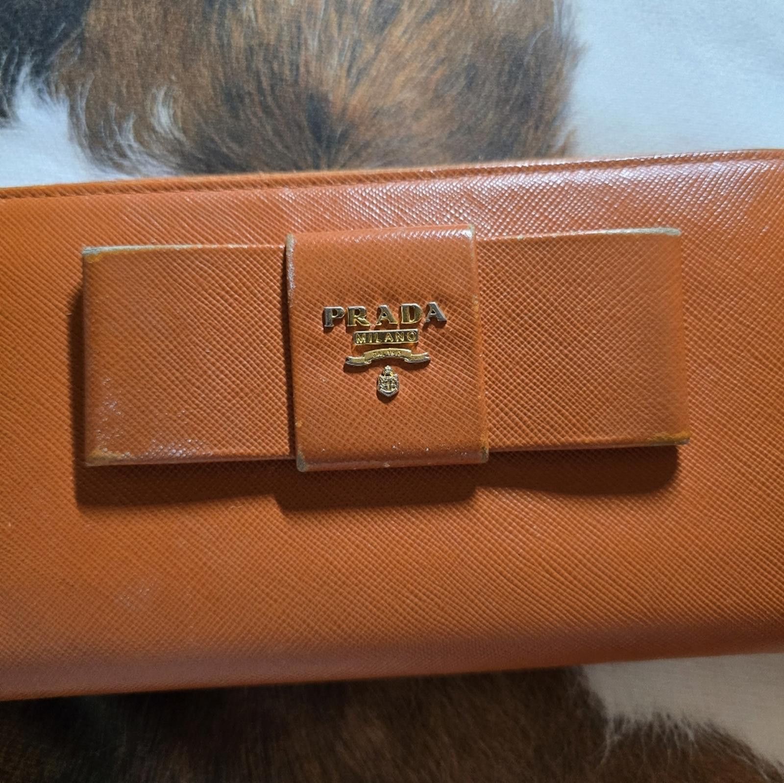 Prada Authentic Orange Prada Zip Wallet Size ONE SIZE - 12 Thumbnail
