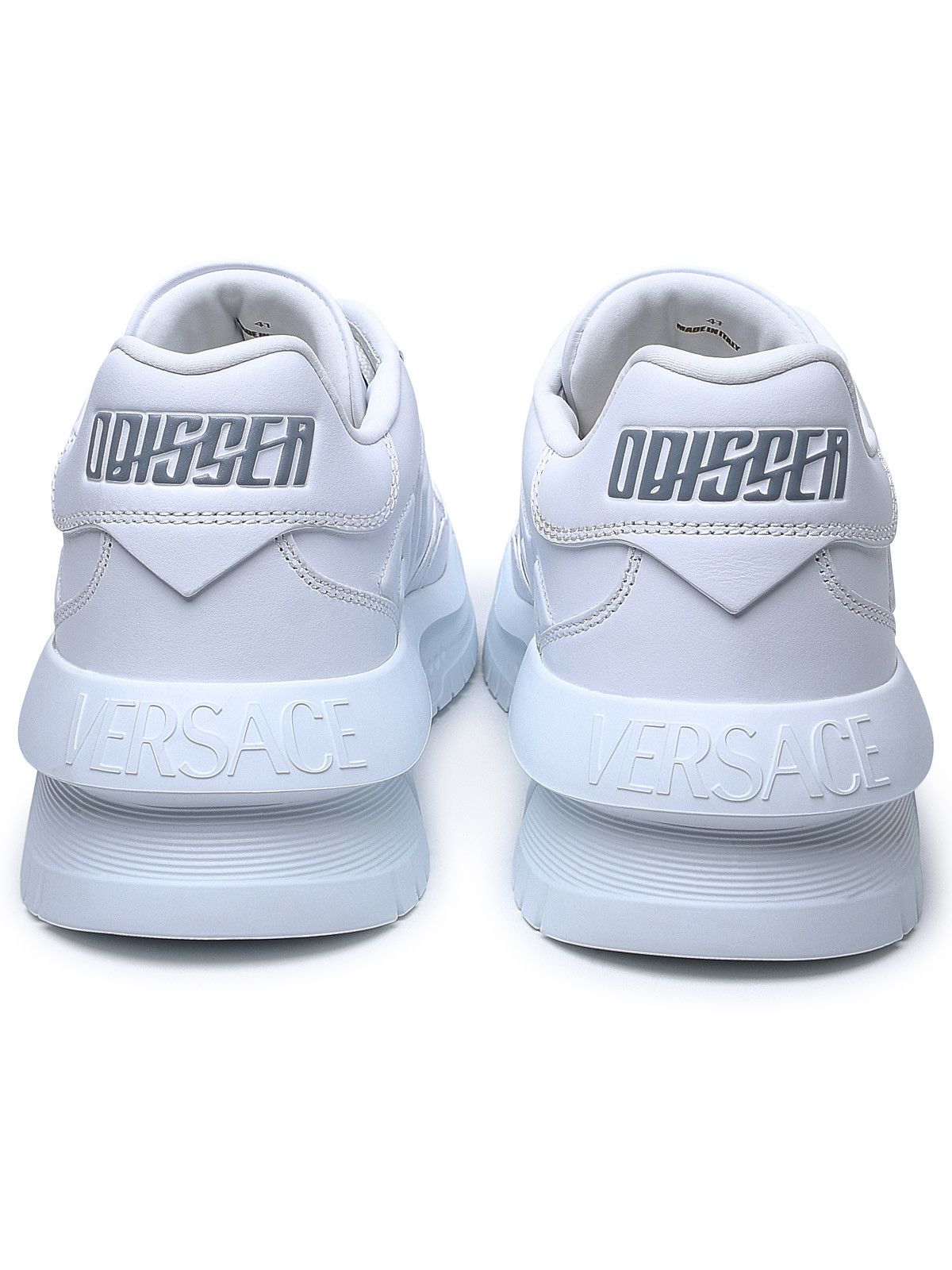 image of Versace White Leather Sneakers, Men's (Size 13)