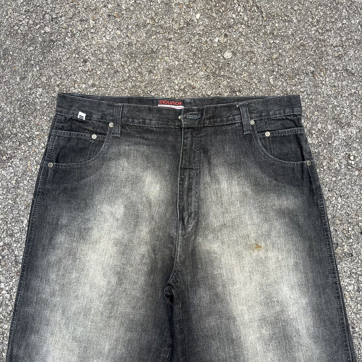 JNCO VINTAGE Y2K FADED BLACK JEANS EVOLUTION EXTRA BAGGY DENIM Size US 40 / EU 56 - 3 Thumbnail