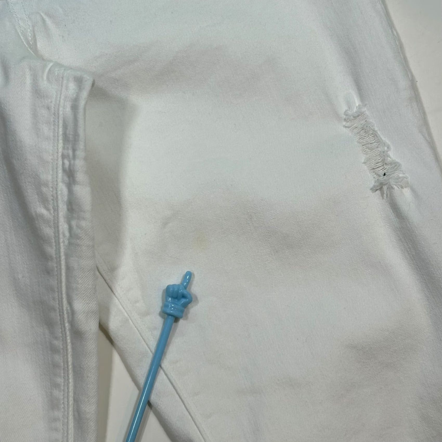 Spanx Spanx Distressed Denim Jeggings Jeans White Pull On Comfort Stretch L/G Size 36" / US 14 / IT 50 - 5 Thumbnail