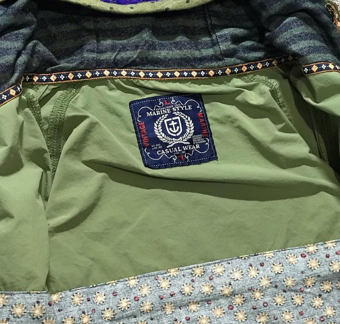 Japanese Brand 2000s Archival Marine Pattern Hybrid Hodded y2k Lgb Size US M / EU 48-50 / 2 - 6 Thumbnail