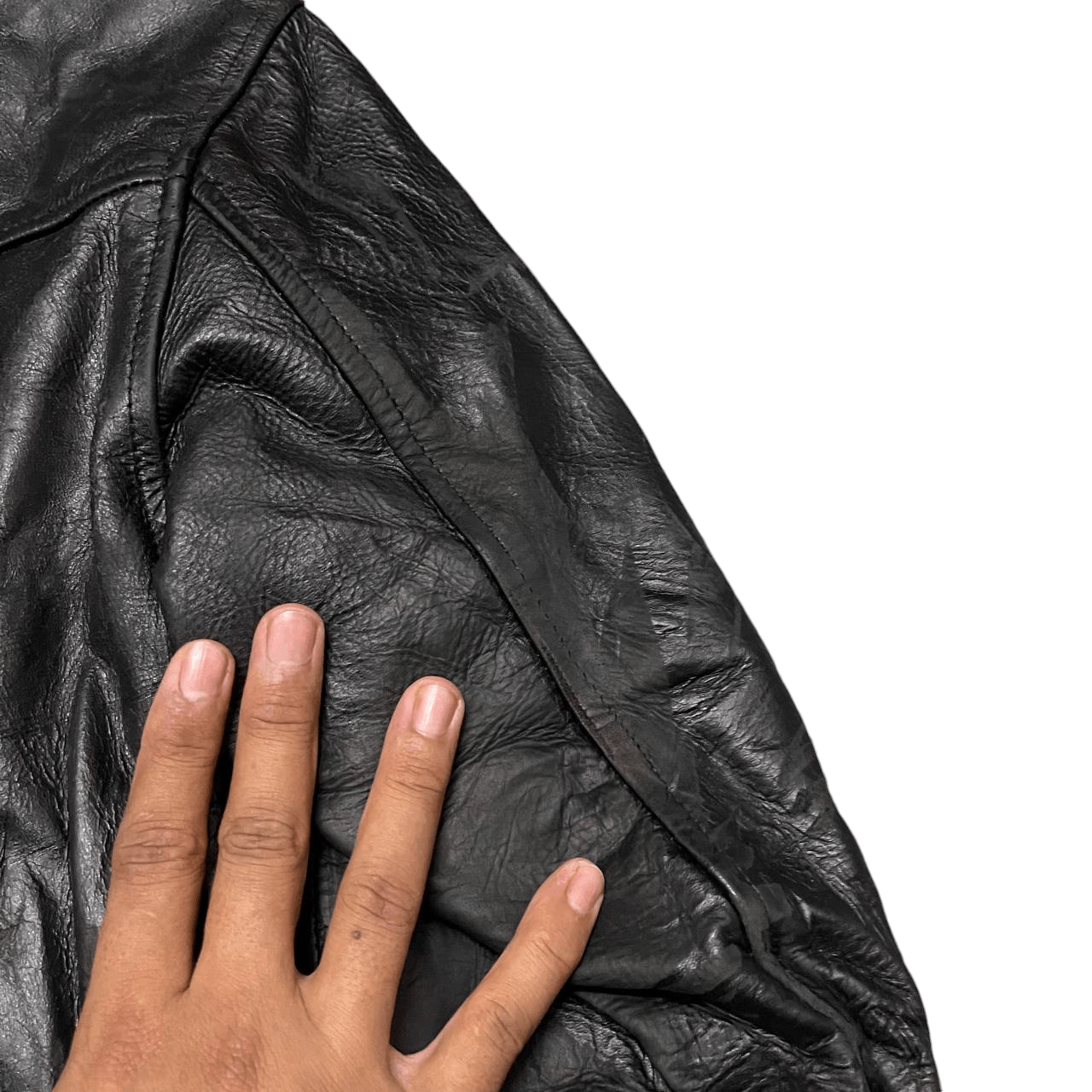Leather Vintage Motorcycle Double Collar Cowhide Leather Jacket Size US M / EU 48-50 / 2 - 8 Thumbnail