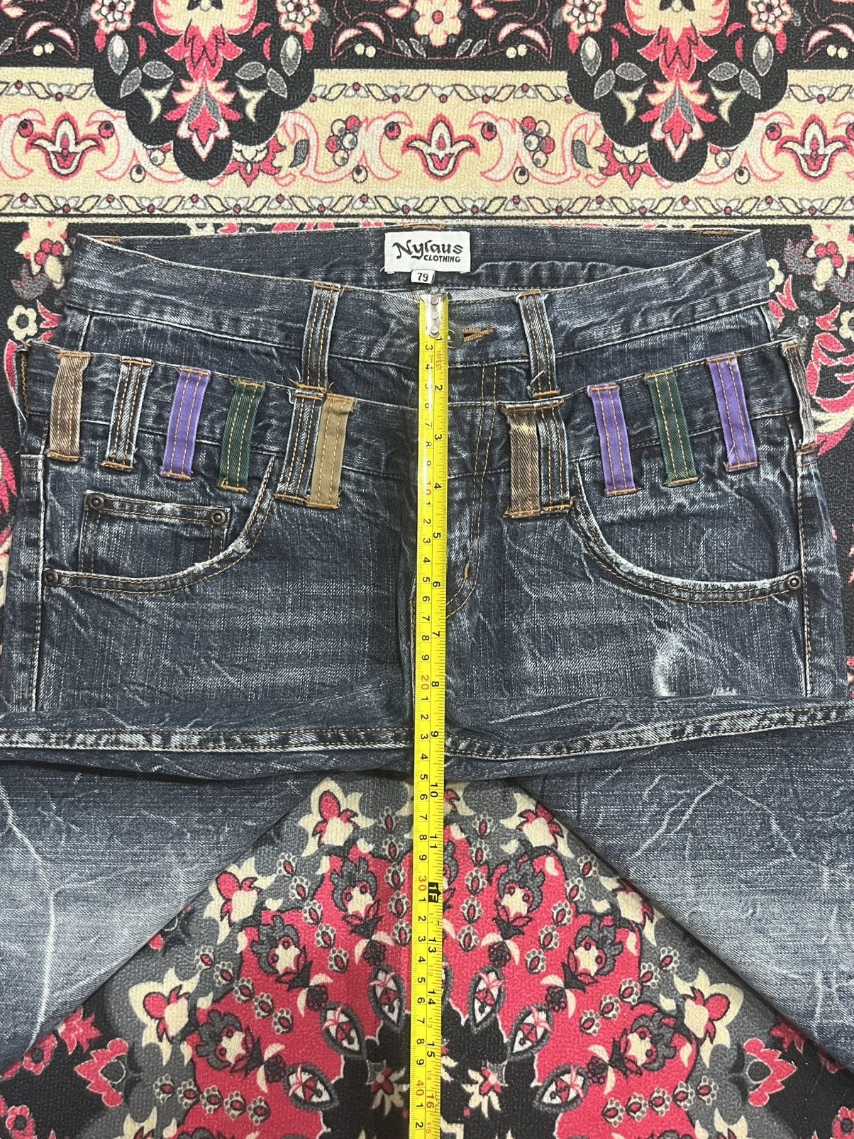 Hysteric Glamour Vintage Nylaus Double Waisted Distressed Clawmark Jeans Size US 29 - 12 Thumbnail