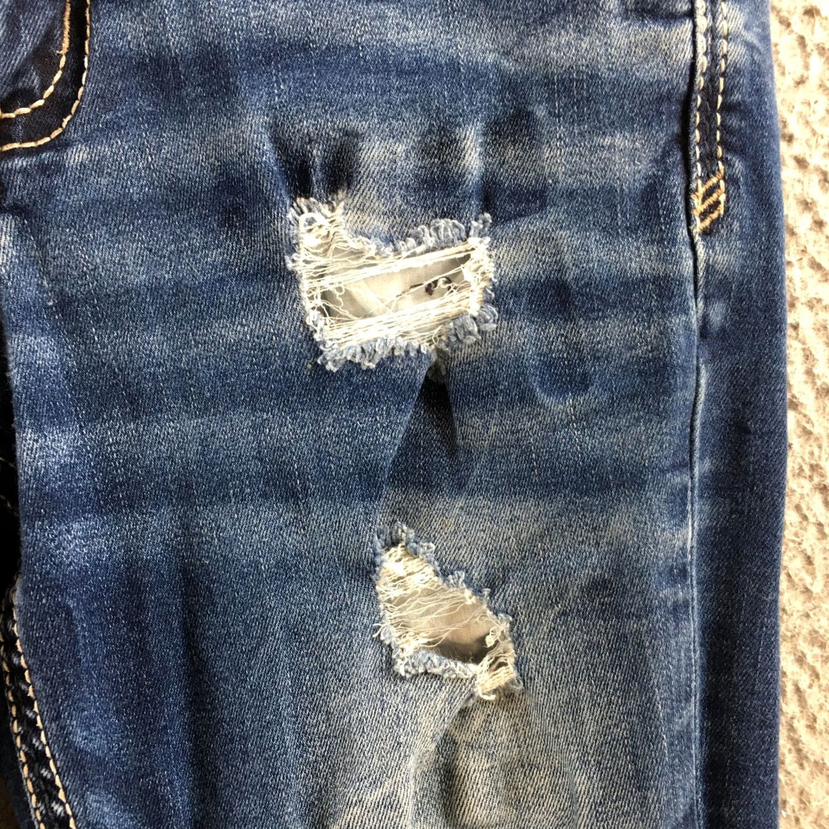 BKE BKE Conner Bootcut Jeans Womens 16 Tall Blue Denim Distressed Zip (Actual 28x31) - 5-Pocket Comfortable Buckle Buckle BKE Buckle? Size 38" / US 16 / IT 52 - 5 Thumbnail