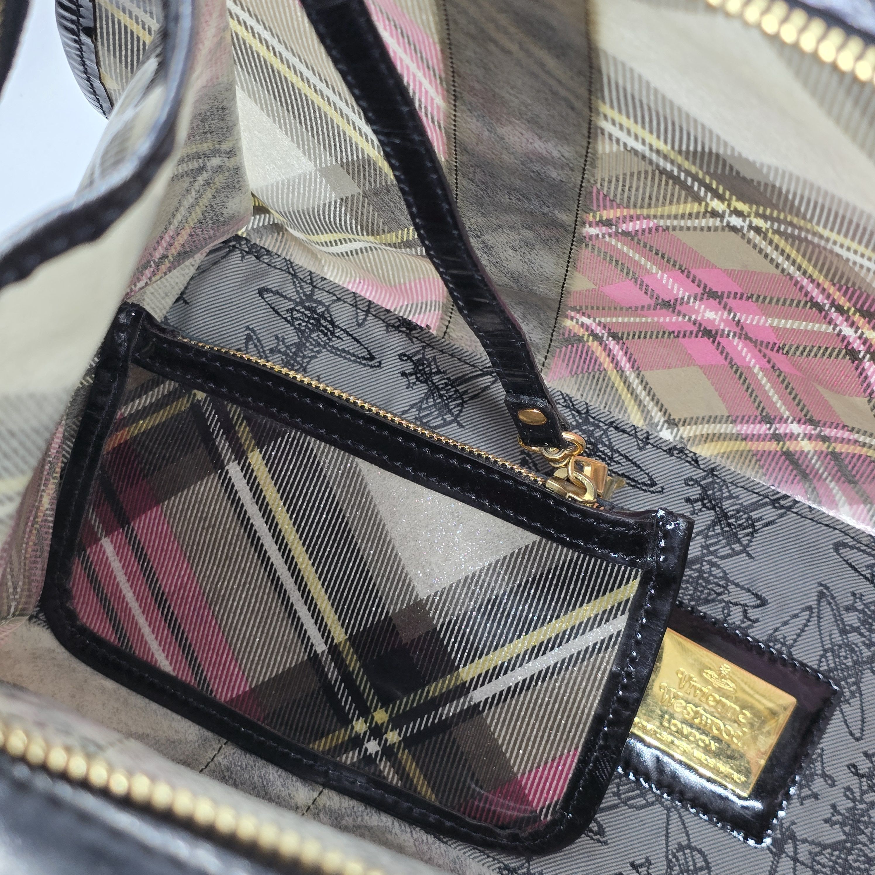 Vivienne Westwood Vivienne Westwood - Orb Glitter Check Yasmine Bag - Large Size ONE SIZE - 7 Thumbnail