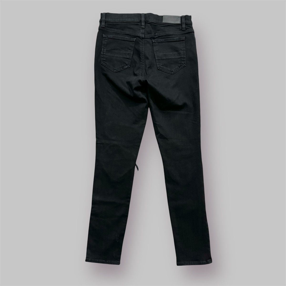 Amiri AMIRI Black MX1 Ripped Leather Patch Zipper Skinny Jeans Size 28" / US 6 / IT 42 - 5 Thumbnail