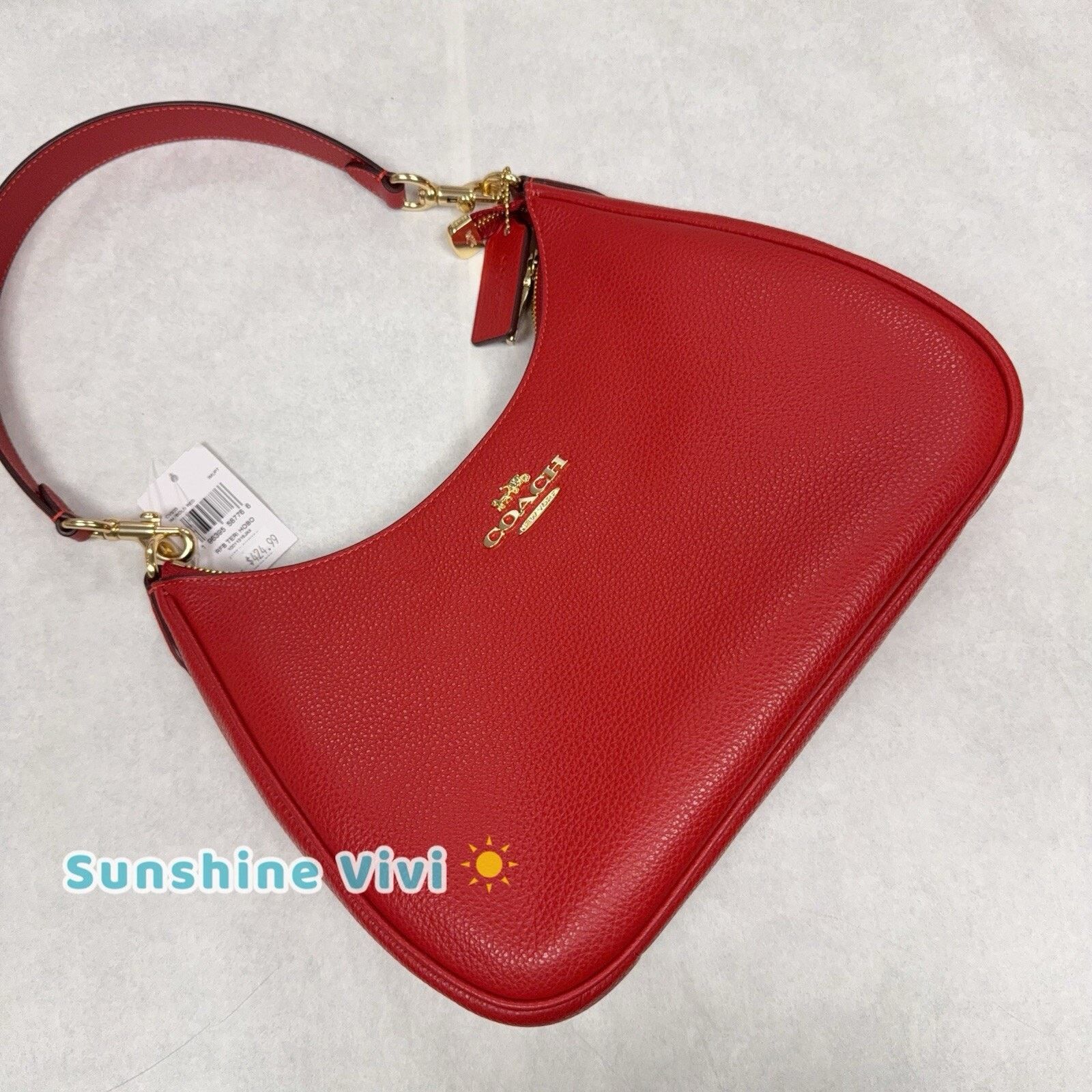 Coach NWT Coach Teri Hobo Bag Leather CV935 Bold Red Size ONE SIZE - 6 Thumbnail
