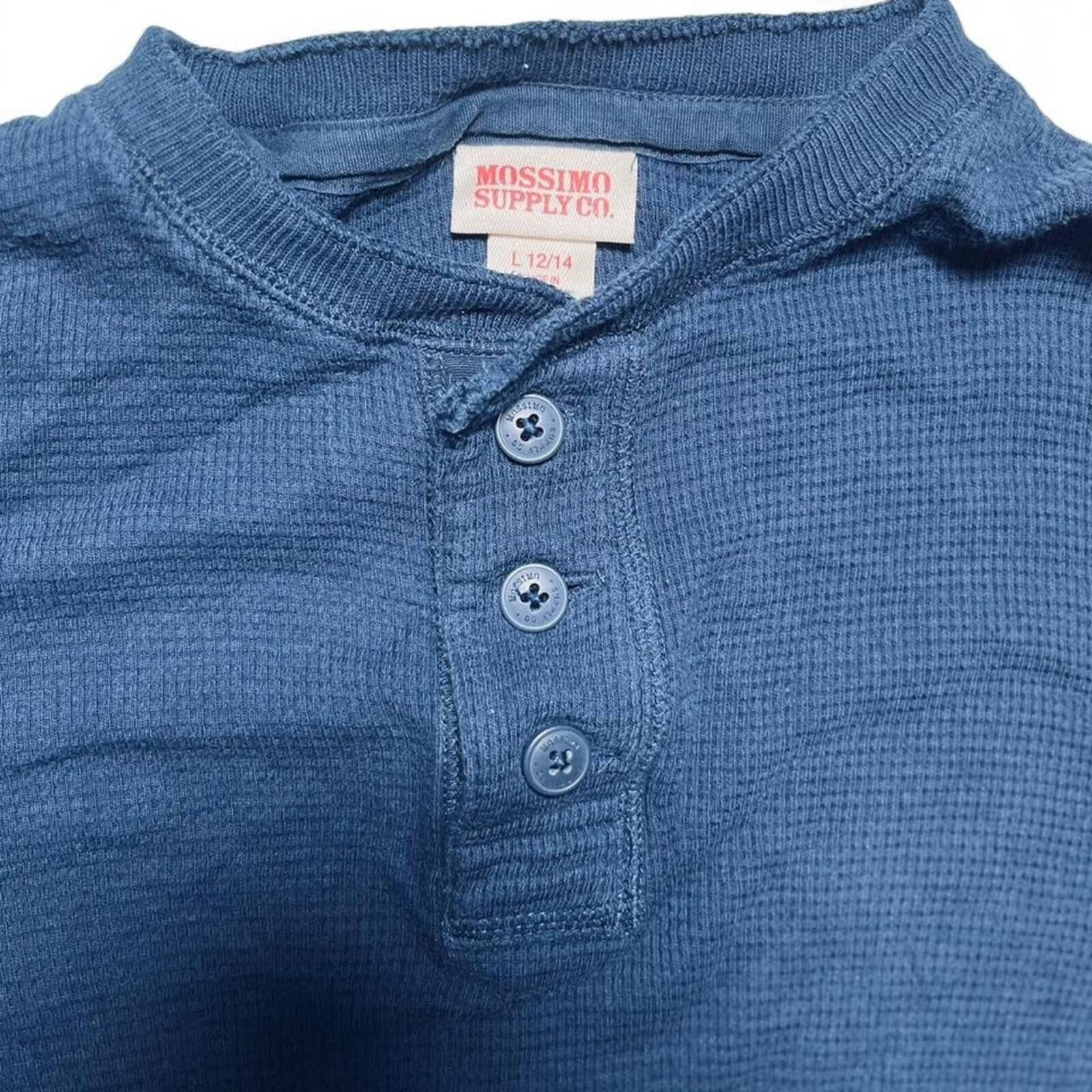 Mossimo Mossimo Supply Co. Waffle Knit Henley Shirt Size L (12/14) Size US L / EU 52-54 / 3 - 3 Thumbnail