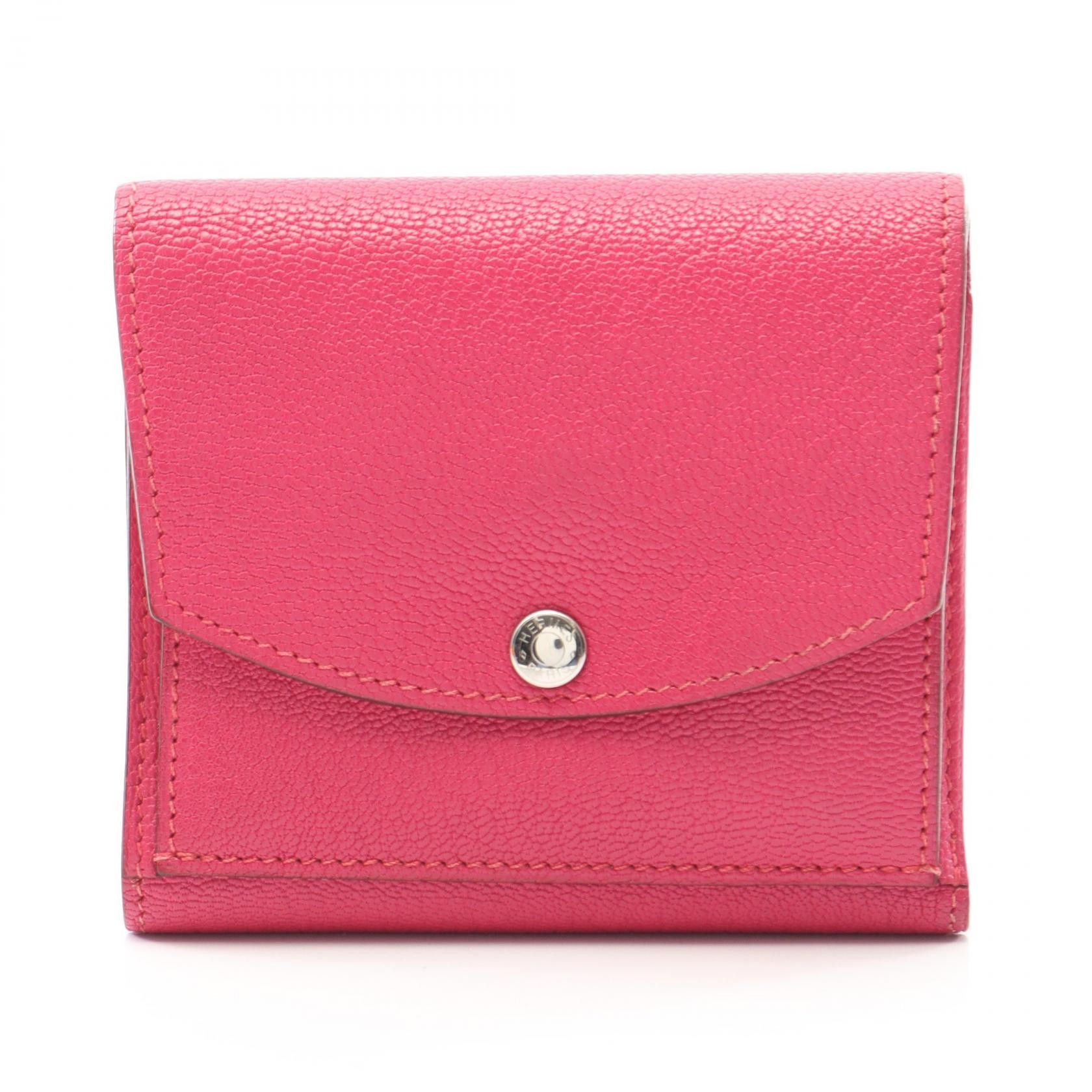Hermes Hermes Hermes Tille Chevre Trifold Wallet Leather Short Wallet Stamp L (2008) DUTY FREE for USA Size ONE SIZE - 1 Thumbnail