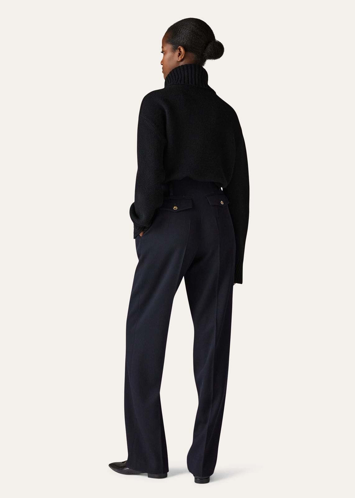 Loro Piana o1srvl11e0125 Amon Trouser in Navy Blue Size 26" / US 2 / IT 38 - 4 Thumbnail