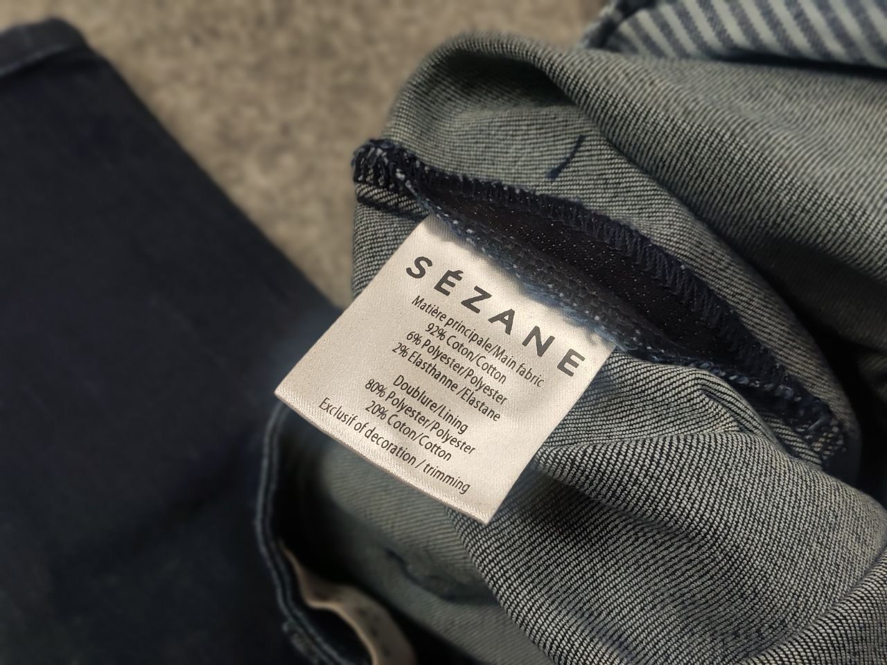 Sezane Sezane Design Dark Blue cotton Blend Slim Fit Denim Jeans Size 32" / US 10 / IT 46 - 15 Thumbnail