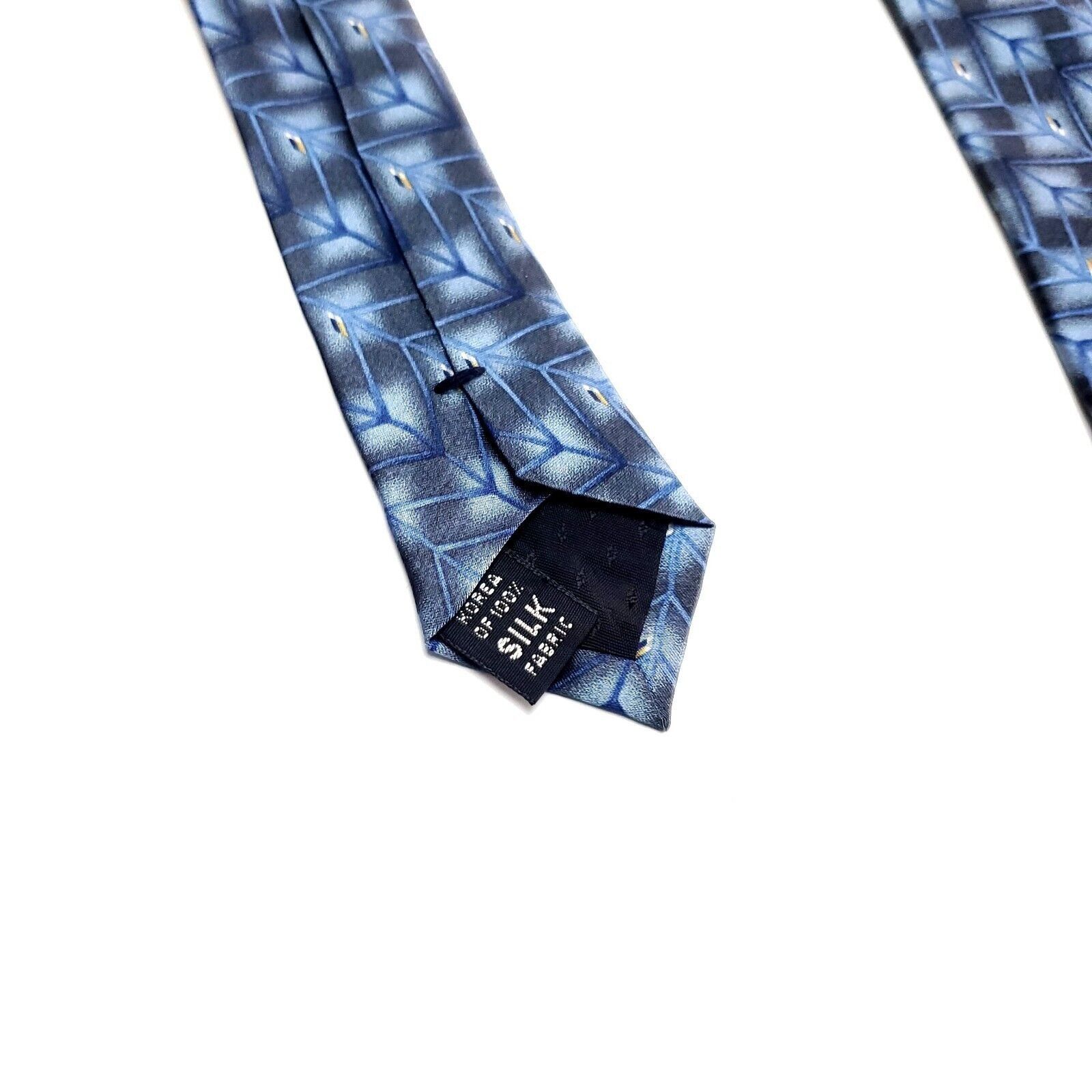 Bill Blass Bill Blass Silk Tie Print Blue Short Wide Geometric Size ONE SIZE - 4 Thumbnail