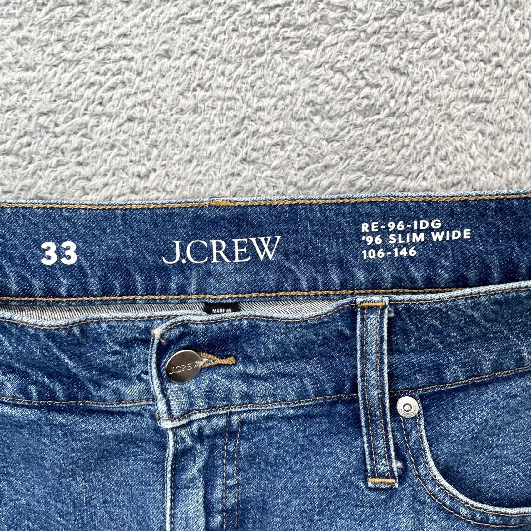J.Crew J.CREW Jeans Slim Wide-Leg 33 Blue Denim Cotton Spandex High Rise 5-Pocket Button Zipper Logo Womens Jeans Size 24" / US 00 / IT 34 - 3 Thumbnail