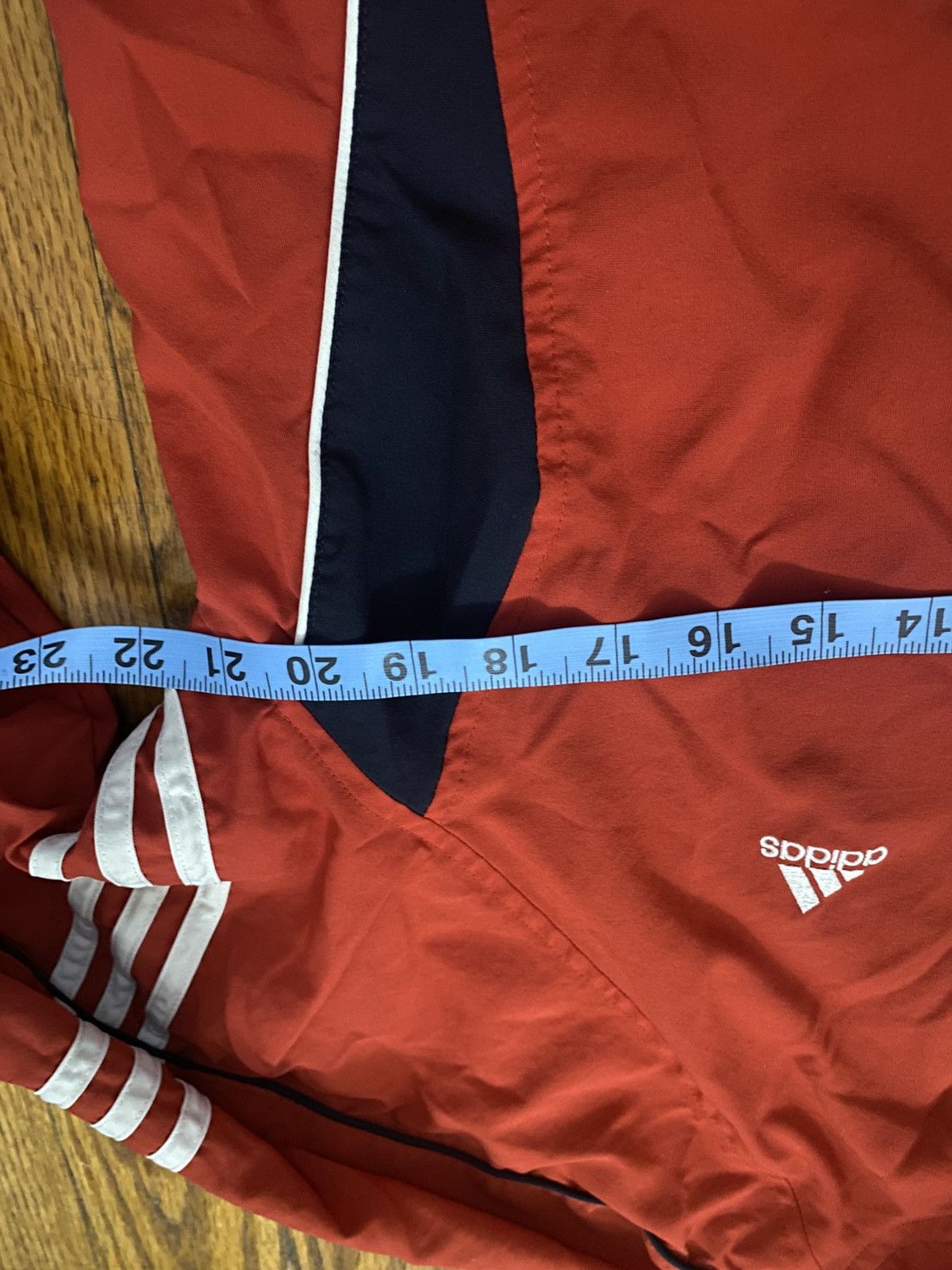 Adidas Vintage Red Adidas Windbreaker Size US L / EU 52-54 / 3 - 8 Thumbnail
