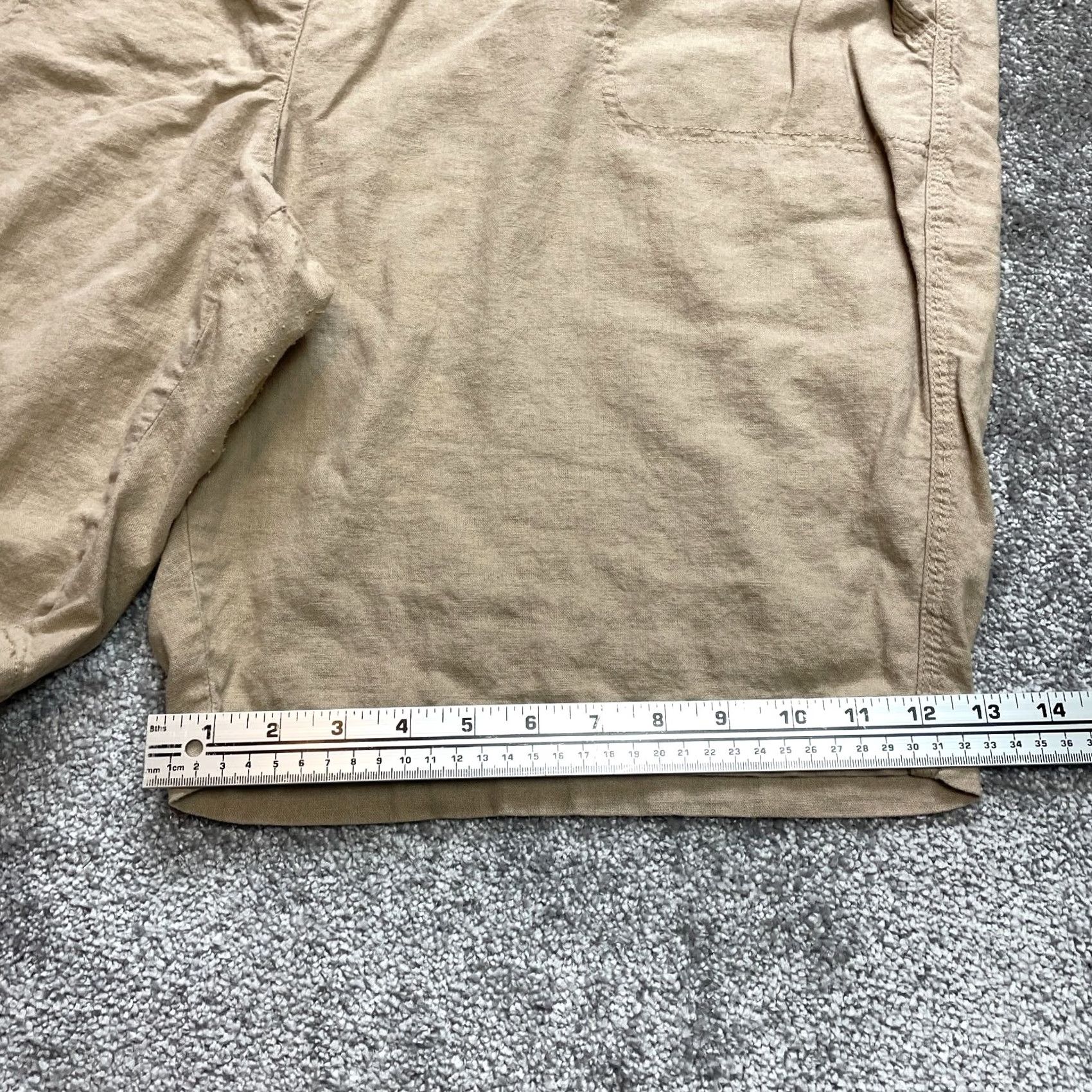 Vintage Per Se Sweatshorts Womens 3X Brown Elastic Waist Linen Soft Casual Stretch 10" Size 30" / US 8 / IT 44 - 2 Thumbnail