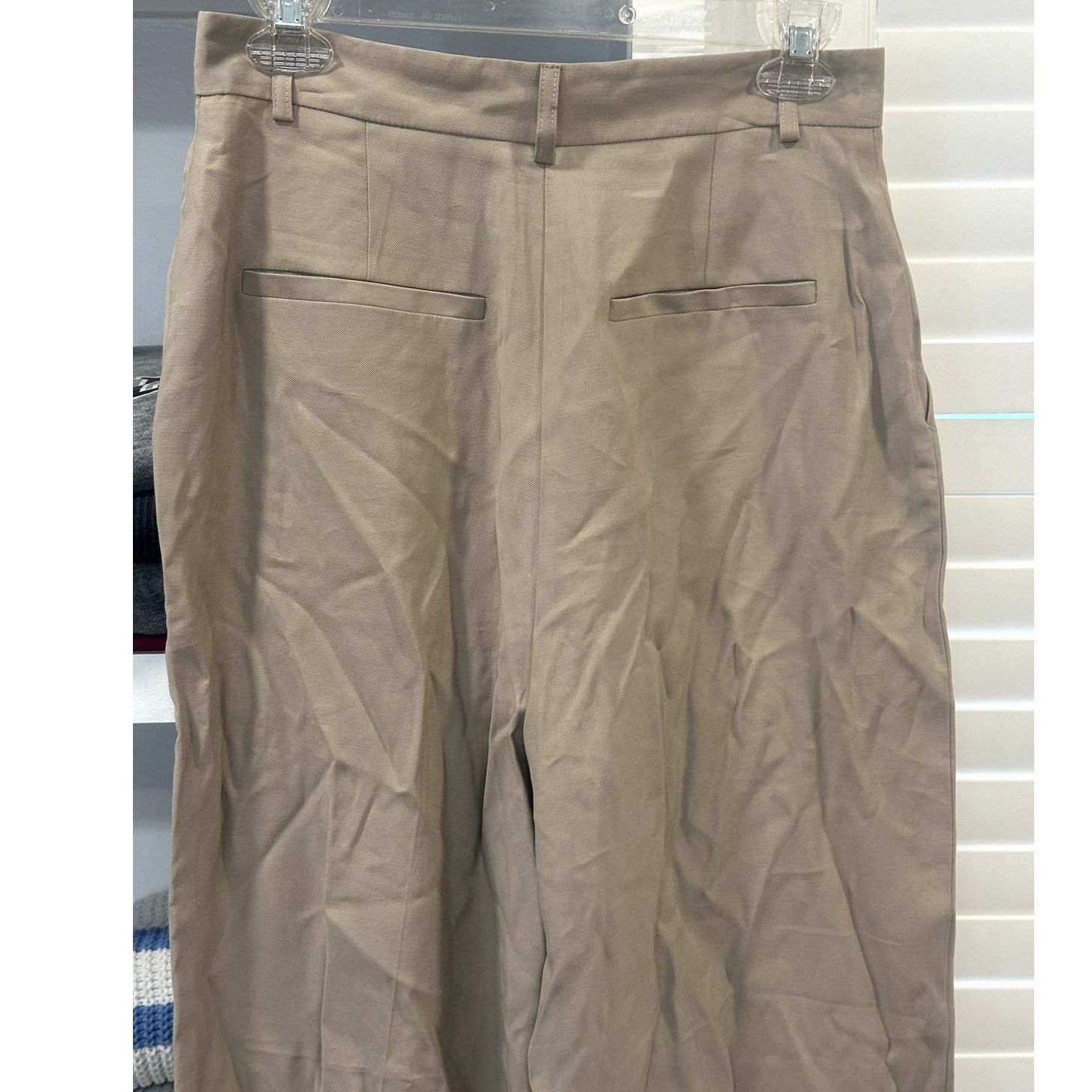 Topshop Topshop Flat Front Tan Beige Straight Leg Trousers 6 NWT Size 28" / US 6 / IT 42 - 5 Thumbnail