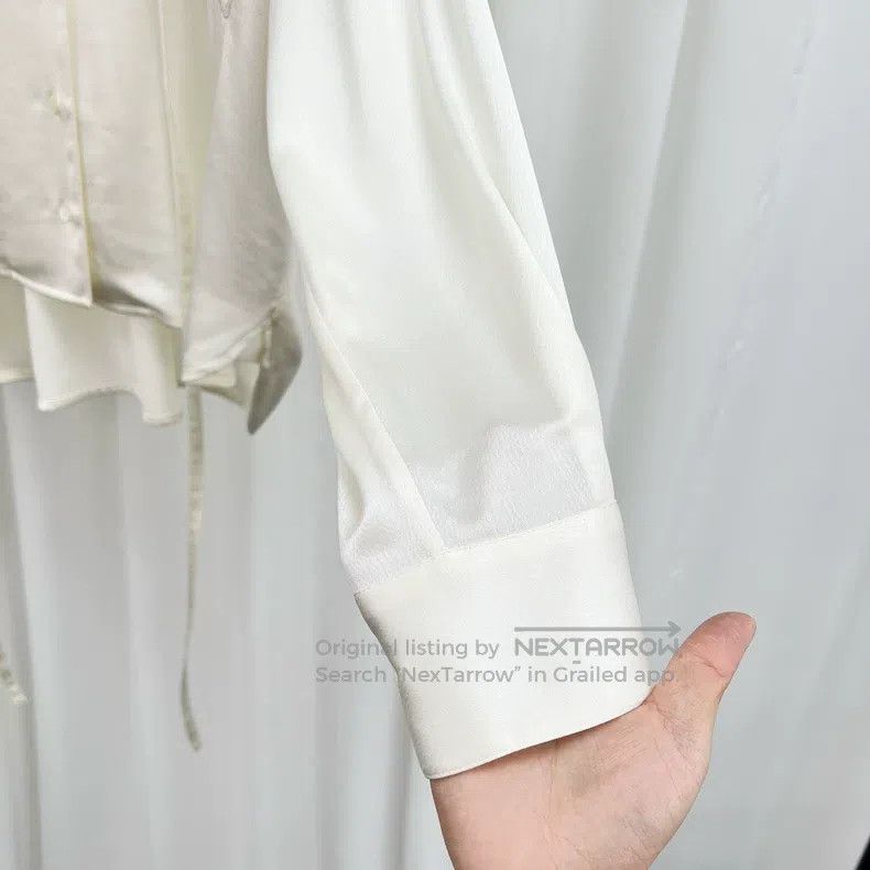Loewe Loewe Ice thread embroidery logo acetate satin shirt Size XXS / US 00 / IT 34 - 4 Thumbnail