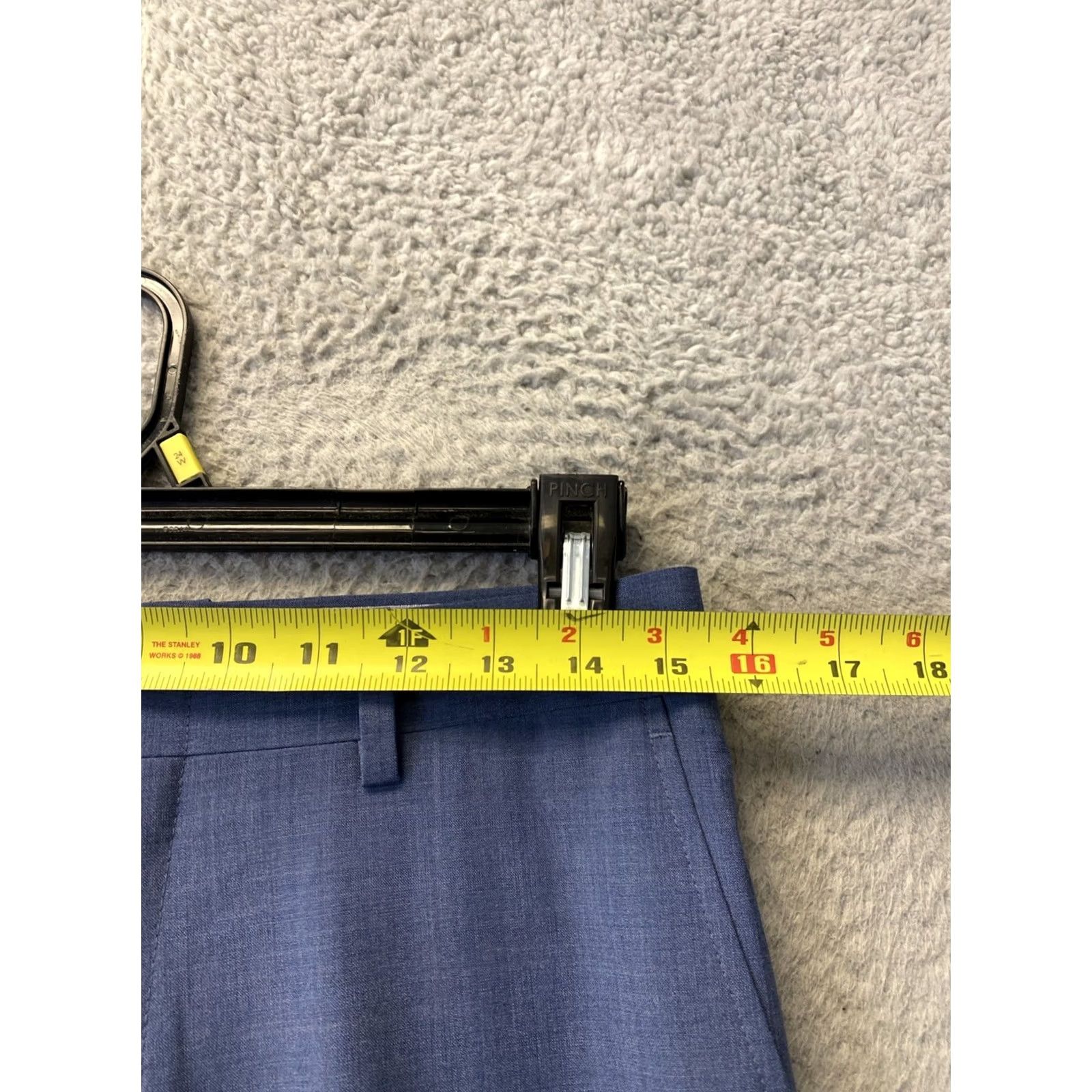 Vintage Bar 111 Dress Pants MEN’s 30x32 Blue Slim Flat Front Button Zip Wool Workwear, Formal, Business, Wedding, Straight Leg, Regular, 30x32, Men Size US 30 / EU 46 - 3 Thumbnail