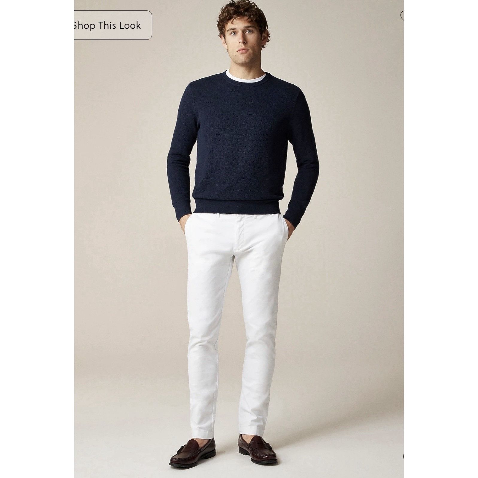 J.Crew J.Crew Mens 484 Slim-fit Stretch Chino White Pant 28/32 Size US 28 / EU 44 - 8 Thumbnail