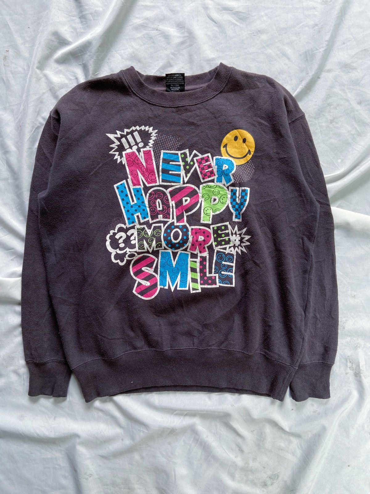 PPFM NEVER HAPPY MORE SMILE JAPANESE SUN FADED STYLE SWEATSHIRT Size US L / EU 52-54 / 3 - 1 Thumbnail