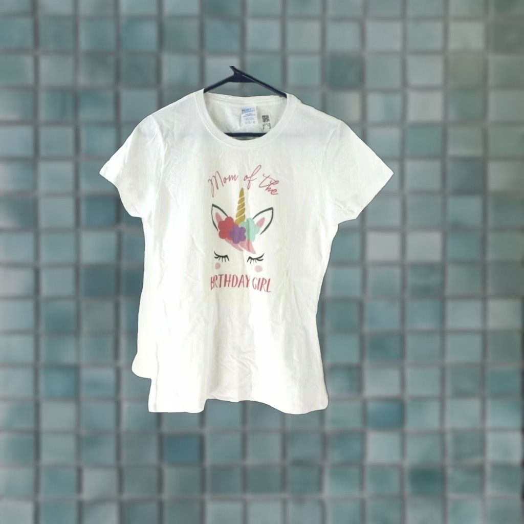 Vintage Port And Company Shirt Women Small White Mom of The Birthday Girl Graphic Tee Birthday Womens Size S / US 4 / IT 40 - 1 Thumbnail