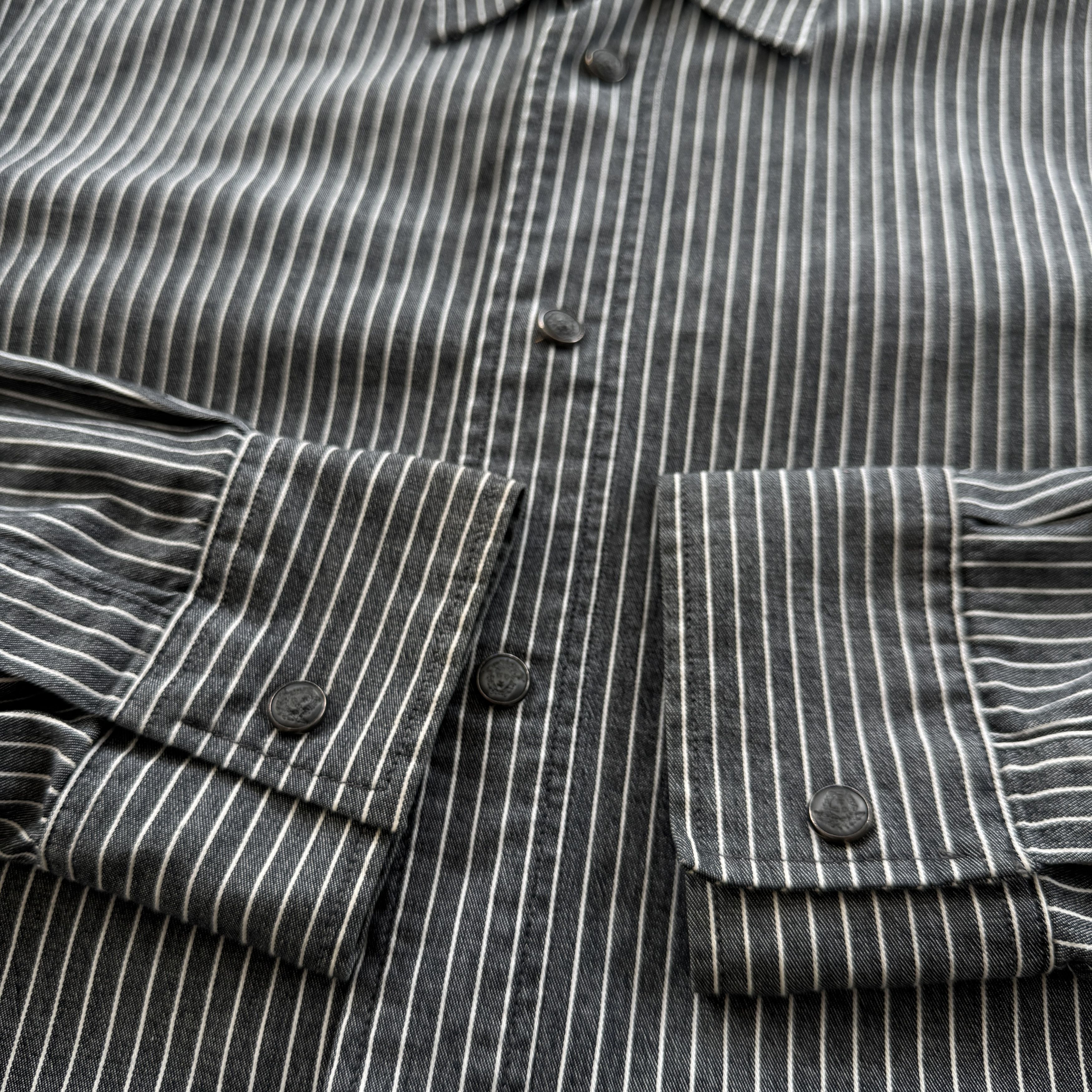 Versace Vintage 90s Versace Jeans Couture Striped Button Ups Shirt Size US XL / EU 56 / 4 - 4 Thumbnail