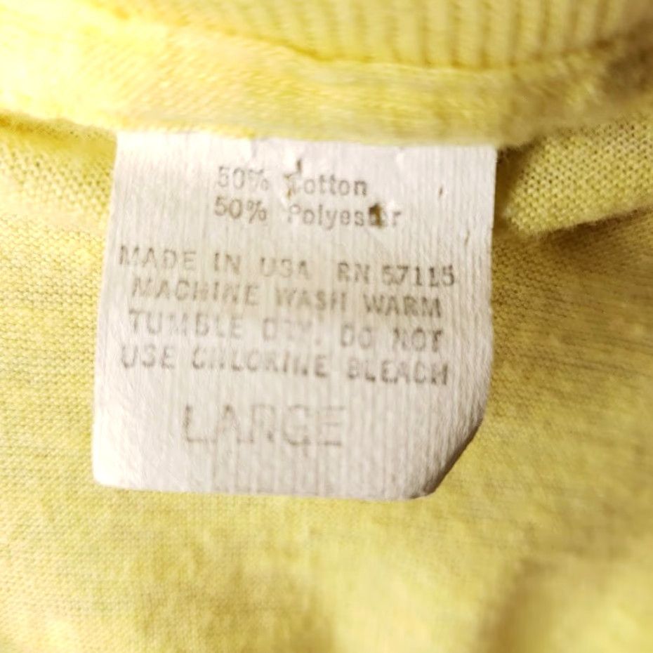 Vintage VINTAGE Rockin Robics Fitness Night T Shirt Mens Large 80s Made In USA Yellow Cotton Blend Graphic Tee Size US L / EU 52-54 / 3 - 6 Thumbnail