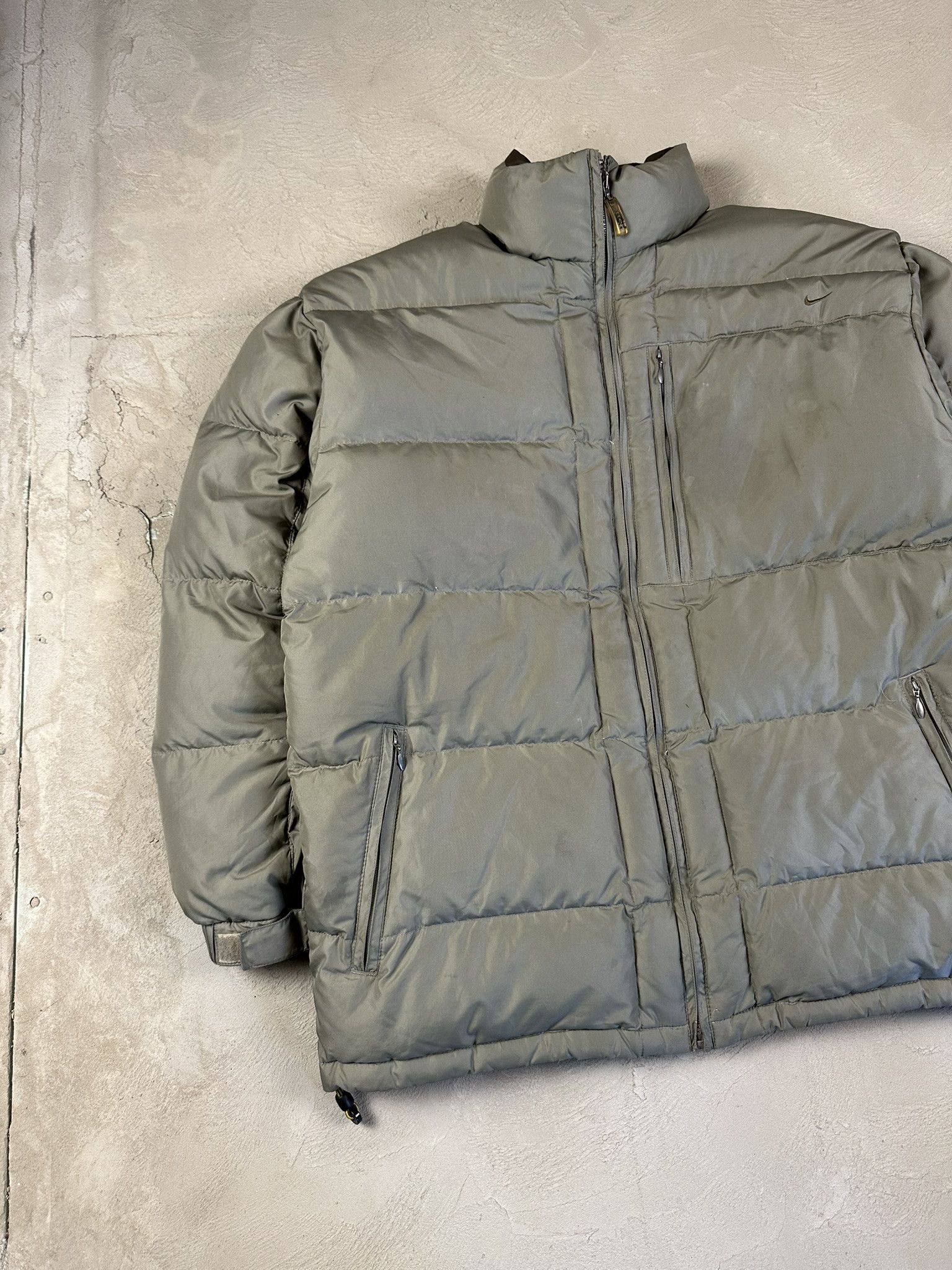Nike 00s Khaki Nike Down Puffer Boxy Vintage Jacket Size US XL / EU 56 / 4 - 2 Thumbnail