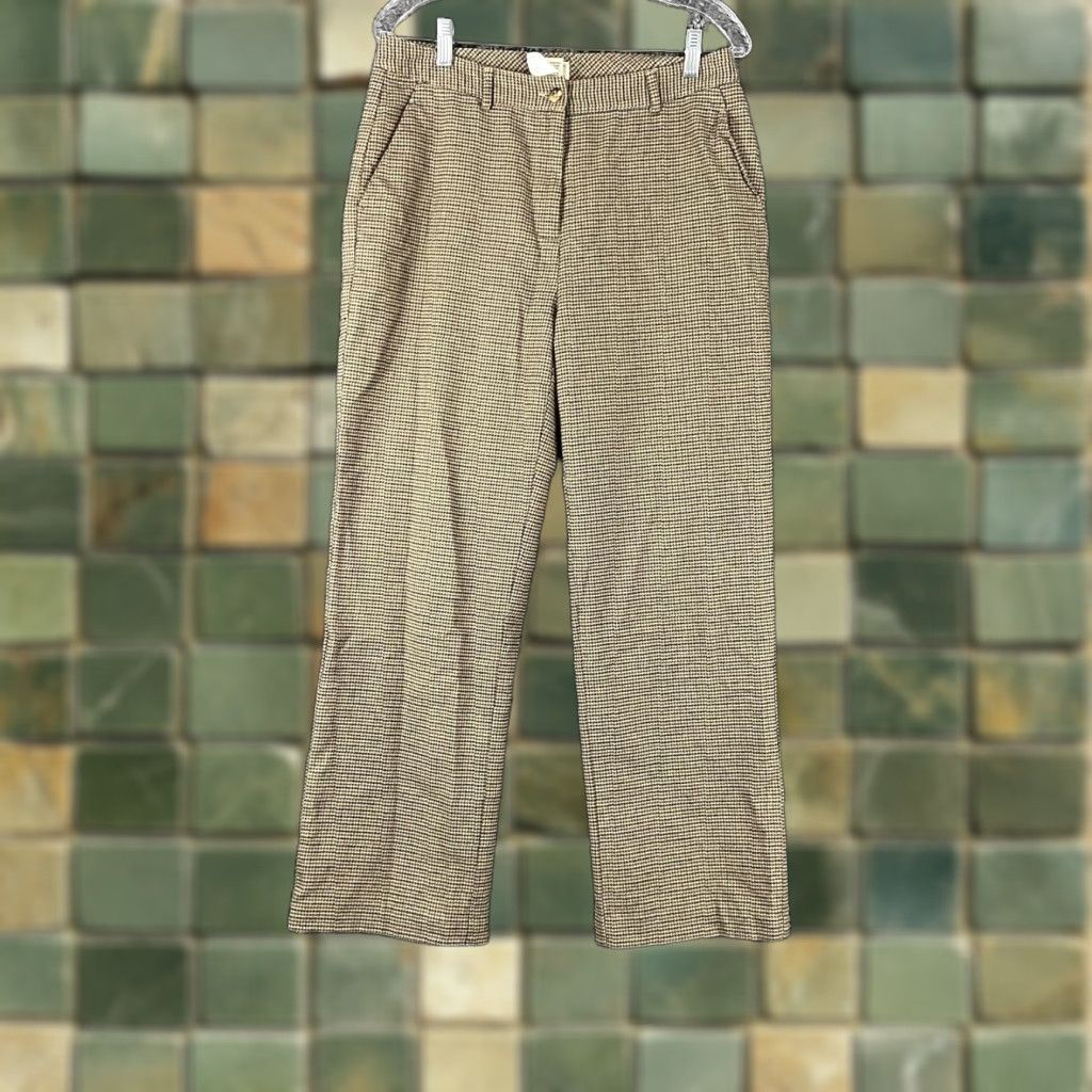 Vintage VINTAGE L.L. Bean Brown Plaid Tweed Dress Pants Wide-Leg Women 12 REG Brown Plaid Tweed Pants Women 12 REG Women's Pants Wide Leg 12 REG Size 34" / US 12 / IT 48 - 1 Thumbnail
