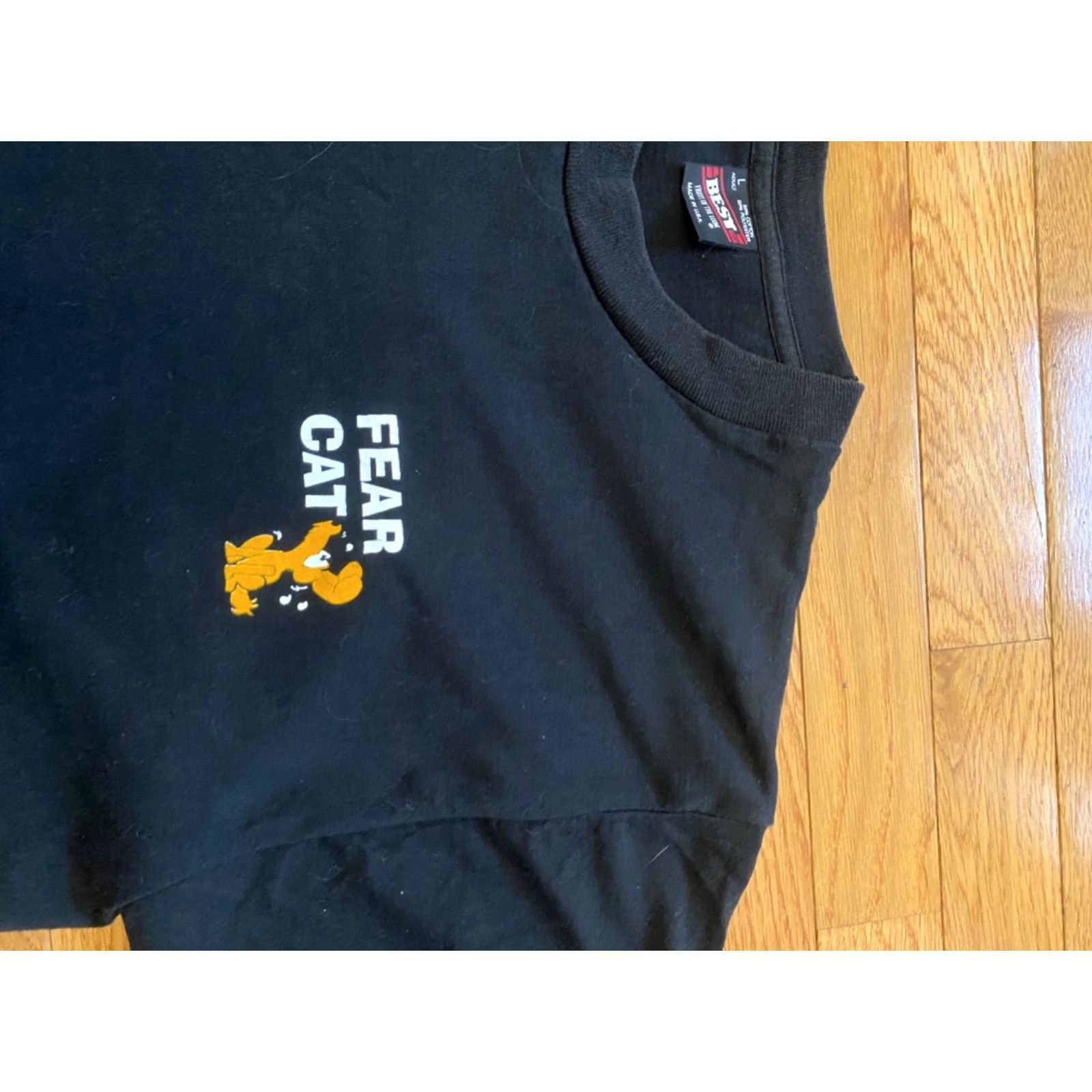 Vintage VINTAGE Screen Stars Best Fear Cat Shirt Mens L Black VTG Short Sleeve Crew Neck Graphic Print Stitch USA 80s Cat Designer Size US L / EU 52-54 / 3 - 3 Thumbnail