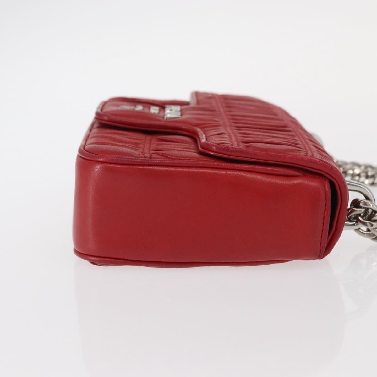 Prada Prada Leather Chain Nappa Goful Shoulder Bag Red Size ONE SIZE - 3 Thumbnail