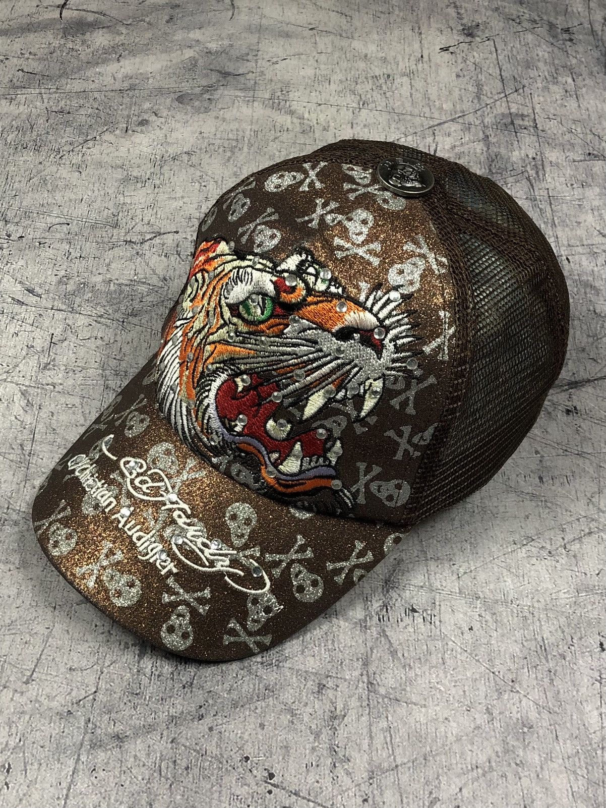 Ed Hardy newest Tiger Logo Sun Faded Cap Vintage