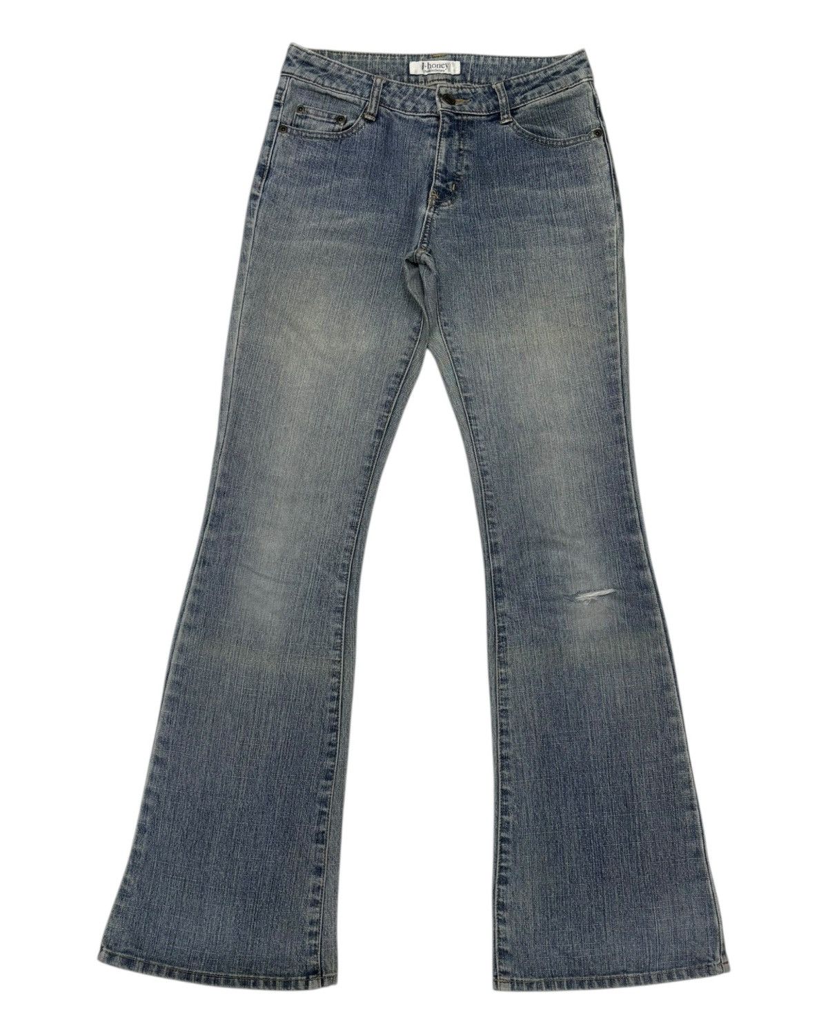 If Six Was Nine × Japanese Brand Vintage Flare Jeans Japanese J-Honey Faded Distress Jean Size 28" / US 6 / IT 42 - 7 Thumbnail