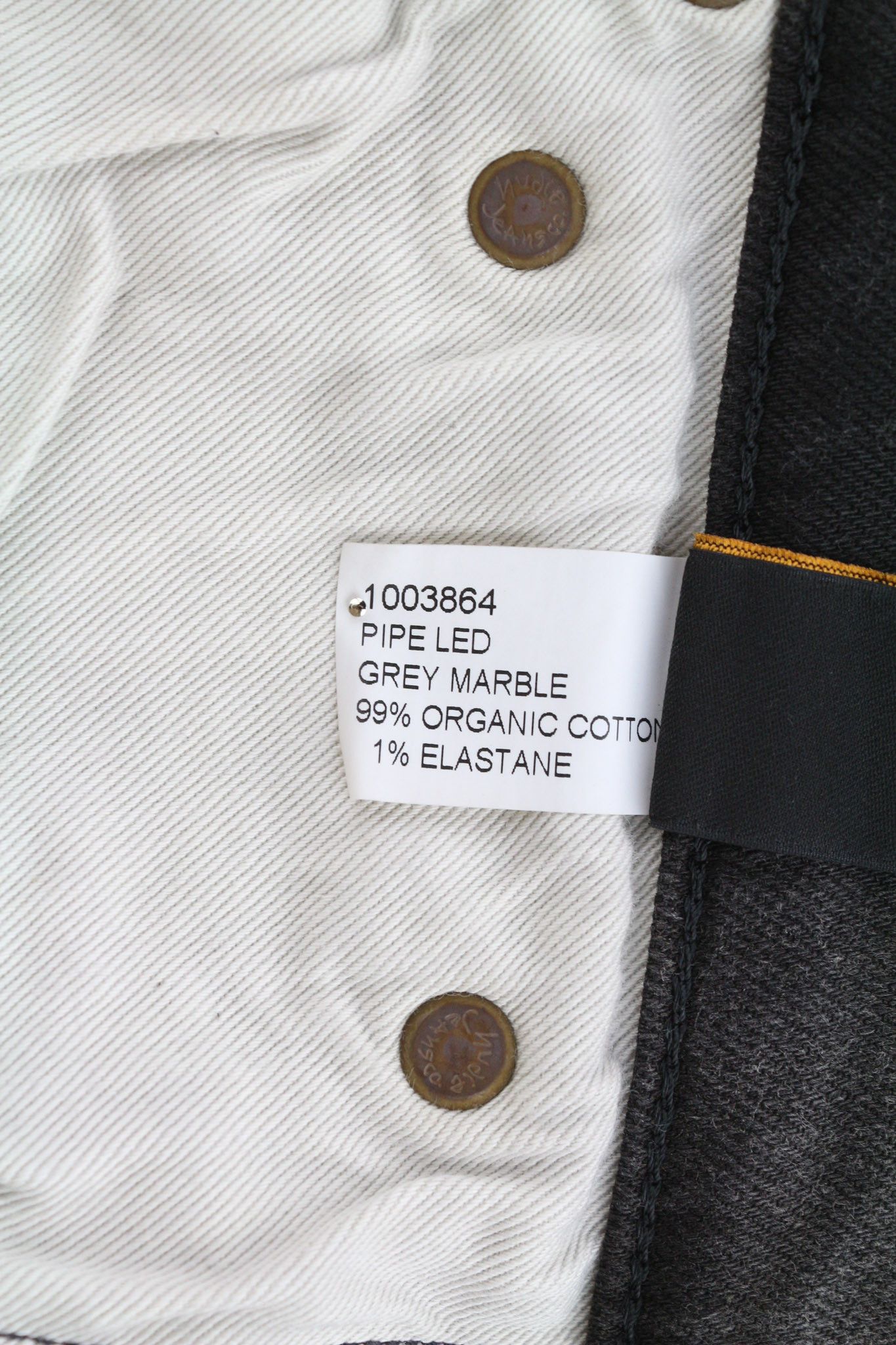 Nudie Jeans PIPE LED W30/L30 Grey Marble Organic Slim Washed 81638 Size US 30 / EU 46 - 8 Thumbnail