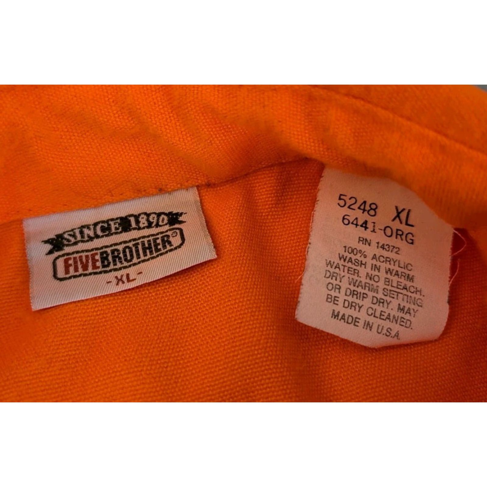 Hunter VINTAGE Five Brother Long Sleeve Button Up Shirt Mens Hunter Orange USA Made XL Casual Workwear Shirts Size US XL / EU 56 / 4 - 6 Thumbnail