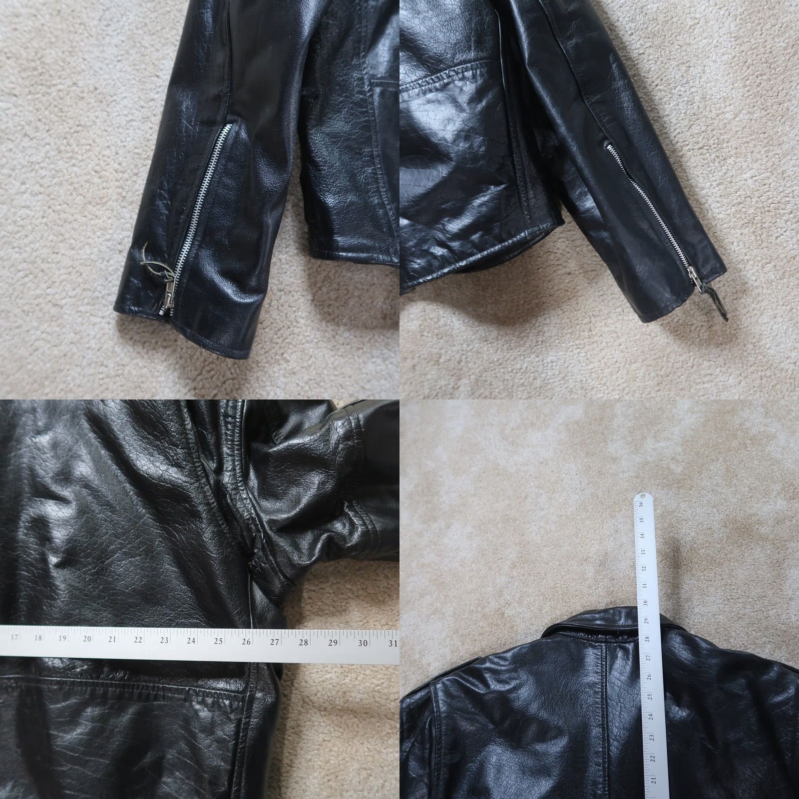 Vintage VINTAGE Eagle Leather Motorcycle Coat Men's 58 Black Bomber Jacket Lined Size US XXL / EU 58 / 5 - 8 Thumbnail
