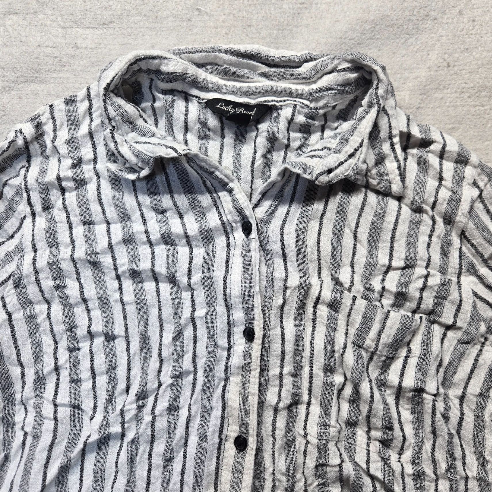 Lucky Brand Lucky Brand Shirt Adult Medium Gray Button-Down Long Sleeve Mens Size US M / EU 48-50 / 2 - 2 Thumbnail