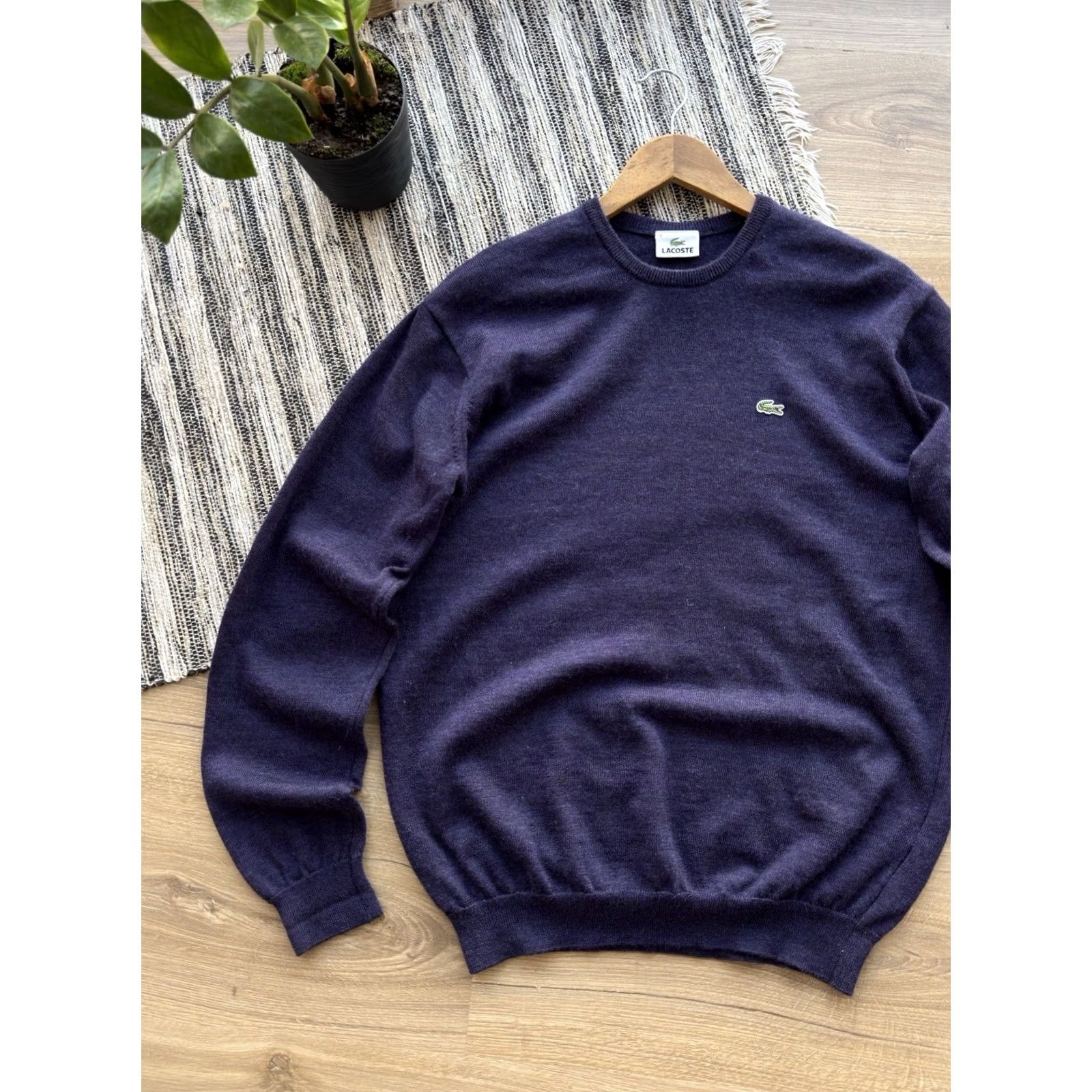 Lacoste VINTAGE Lacoste Wool Pullover Sweater 90s Purple Woolmark Men’s Size L Classic Lacoste Sweater Mens Size US L / EU 52-54 / 3 - 3 Thumbnail