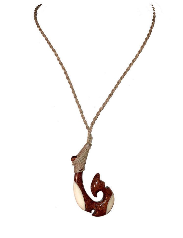 Other Hawaiian Hand Made Wood and Bone Hook Necklace Size ONE SIZE - 3 Thumbnail