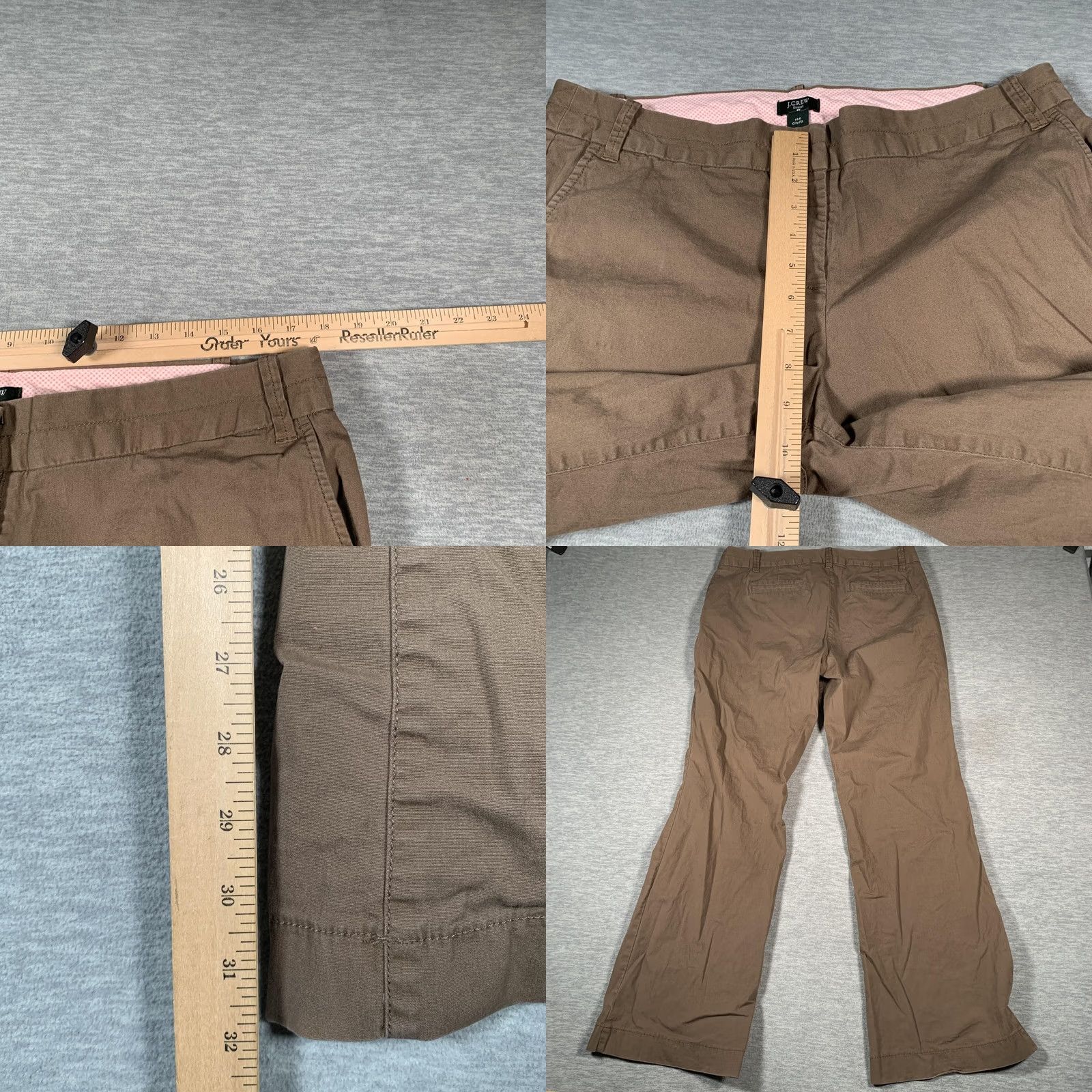 J.Crew J.CREW Pants Womens 14R Brown City Fit Stretch Chino Bootcut Casual Khaki Career Pants 31in Inseam Women Belize? Size 36" / US 14 / IT 50 - 8 Thumbnail
